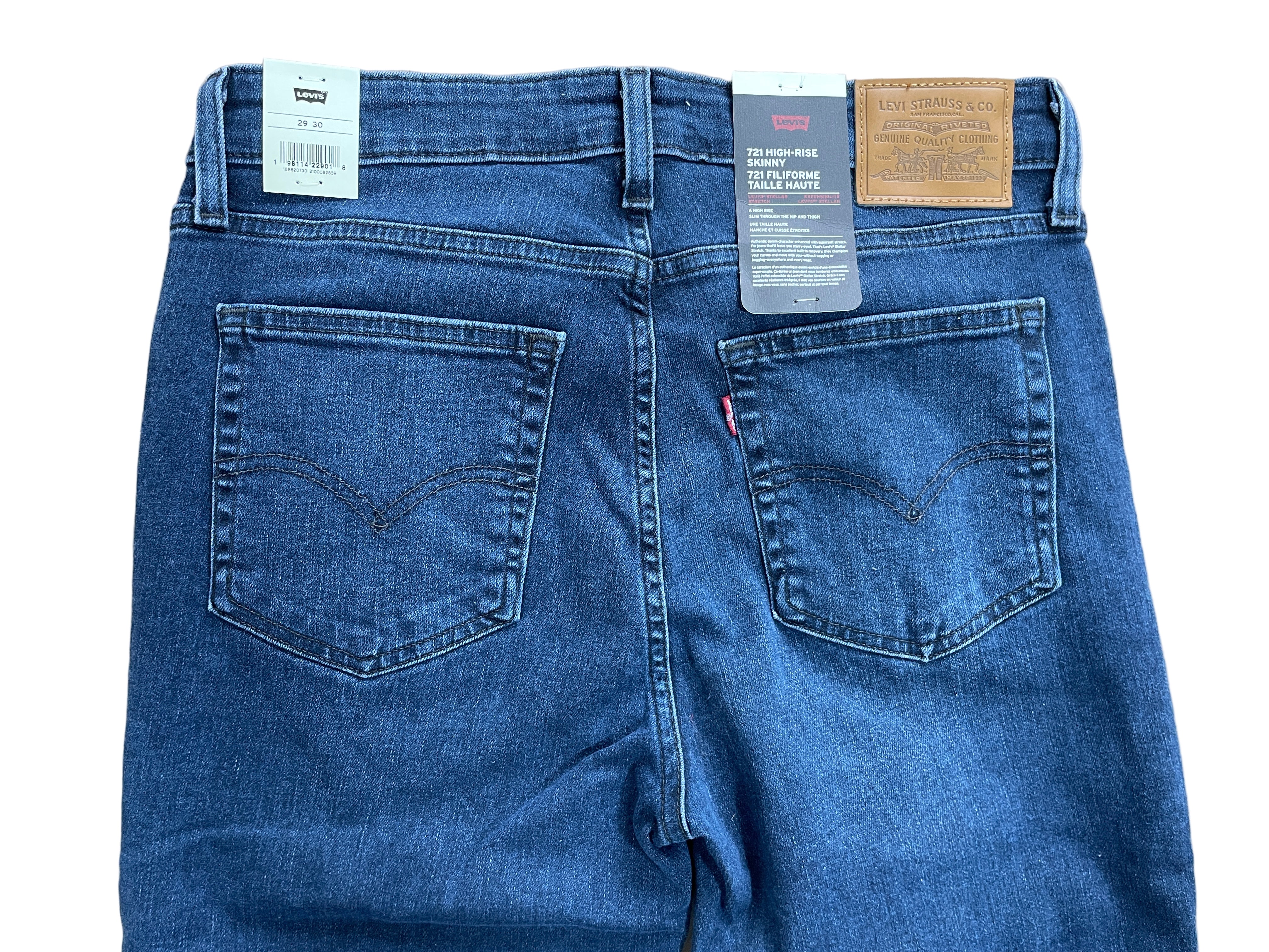 levi's 721 high-rise skinny women's jeans stellar stretch back view