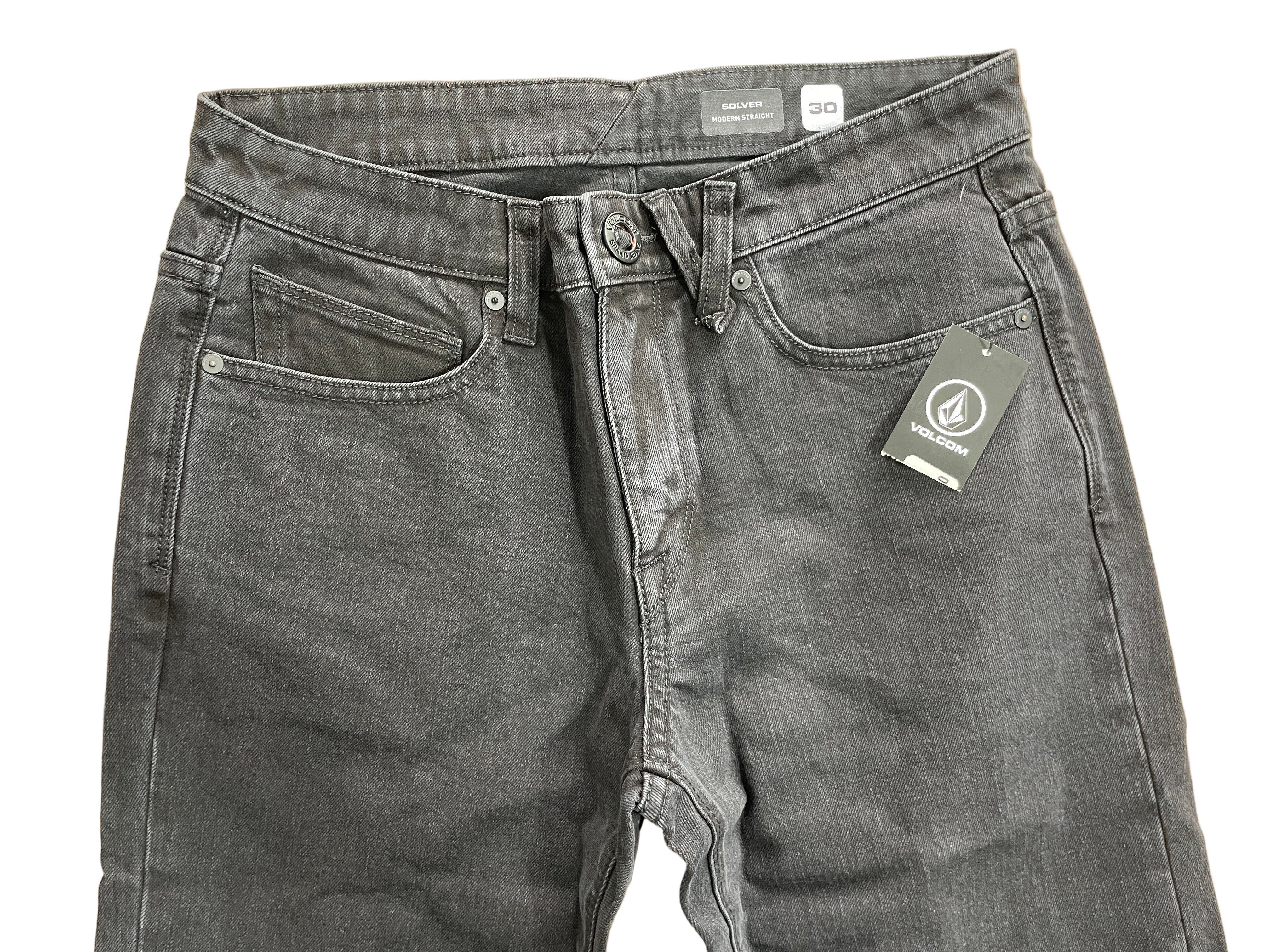 Volcom black jeans front view