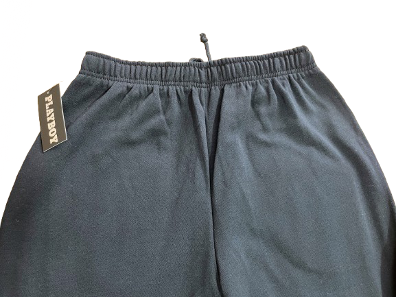 back of black sweatpants