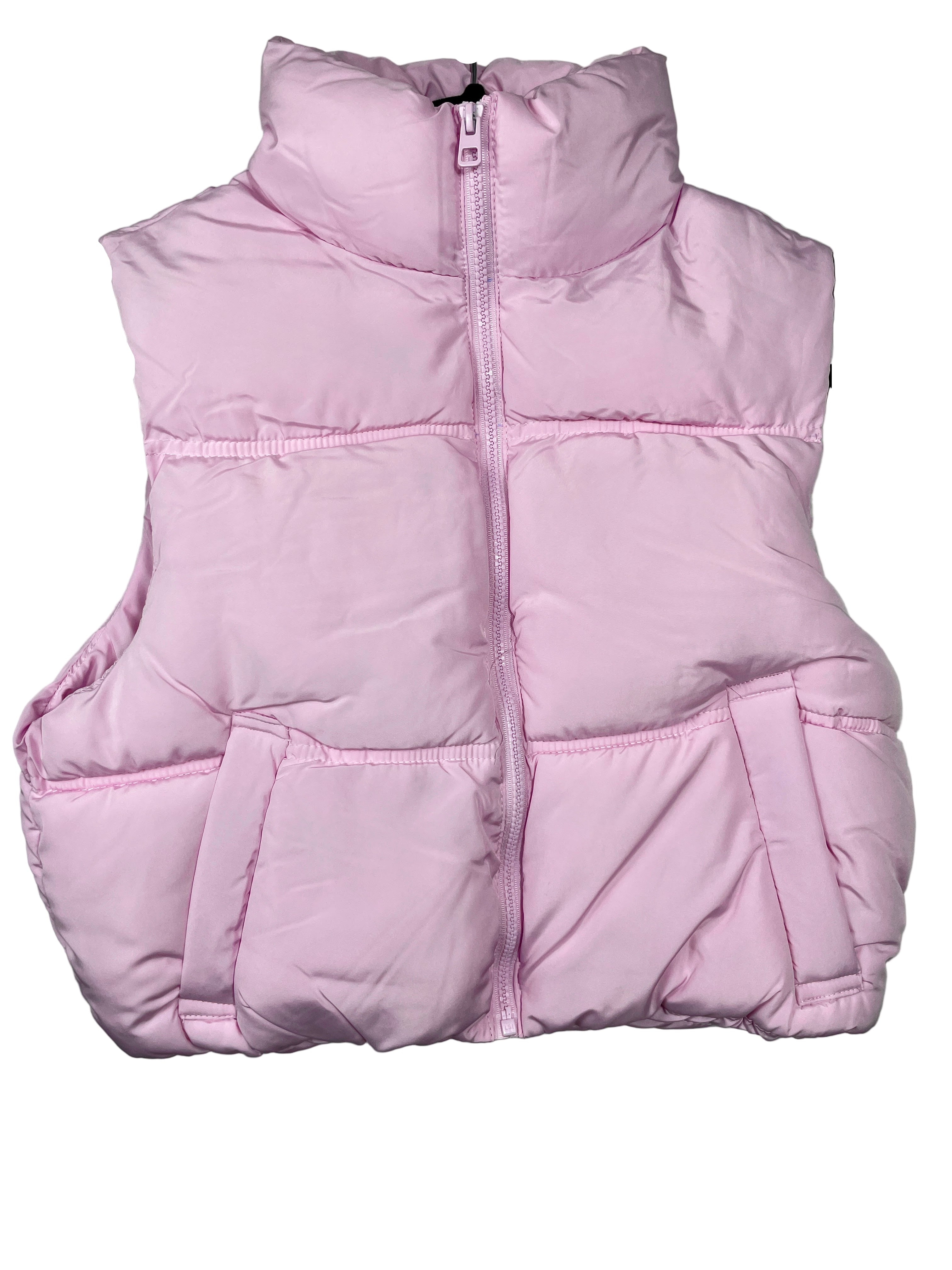streetwear society puffer vest pink