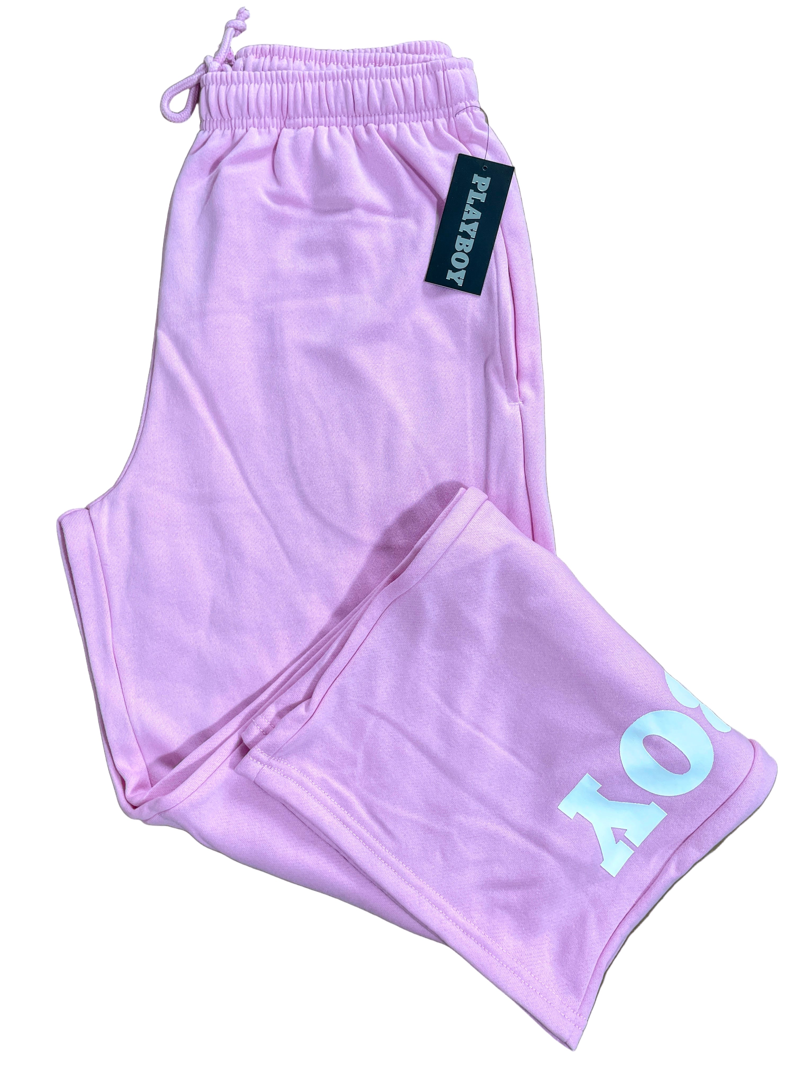 Playboy pink sweatpants folded