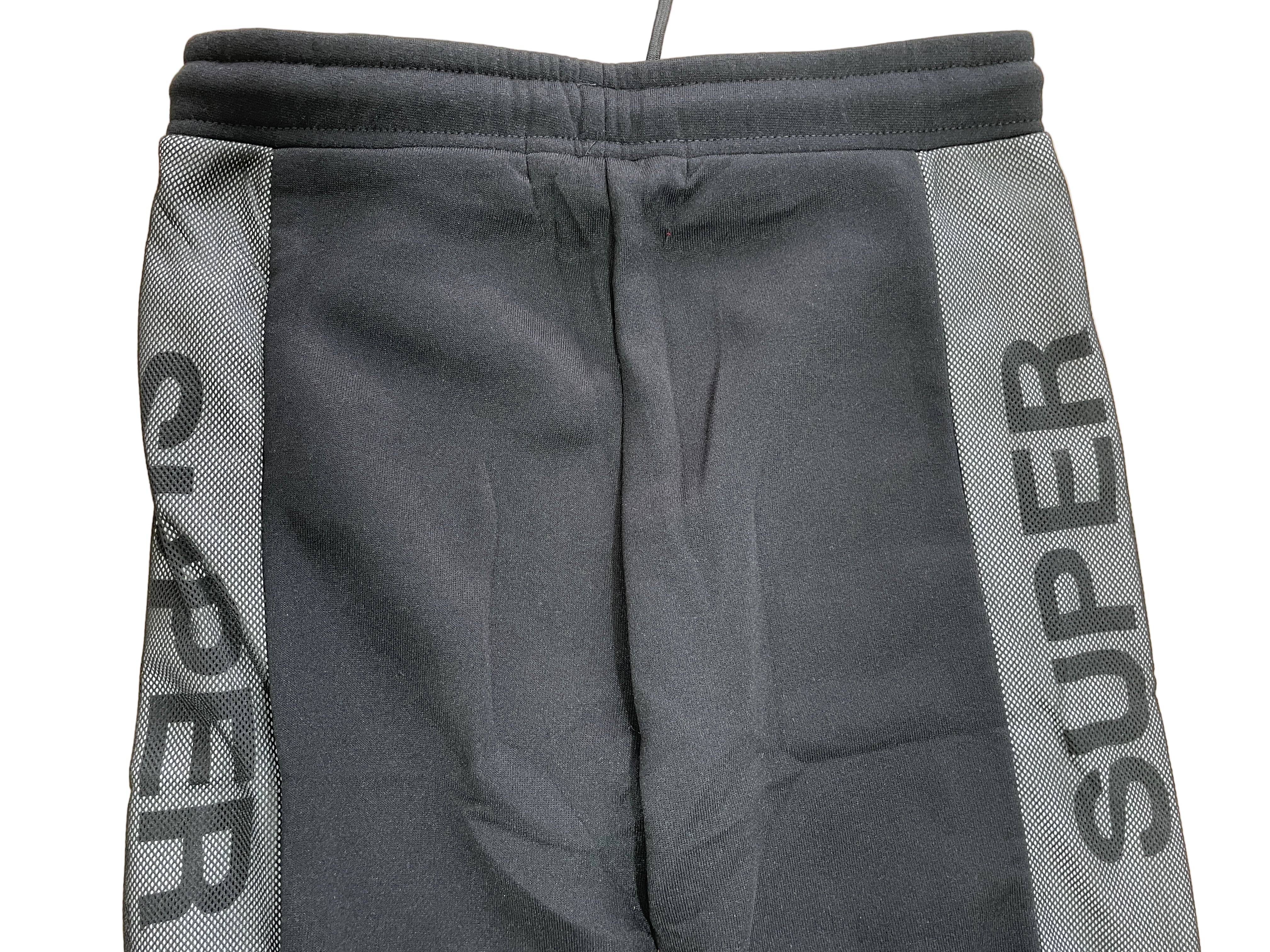 super triple goose black joggers front view