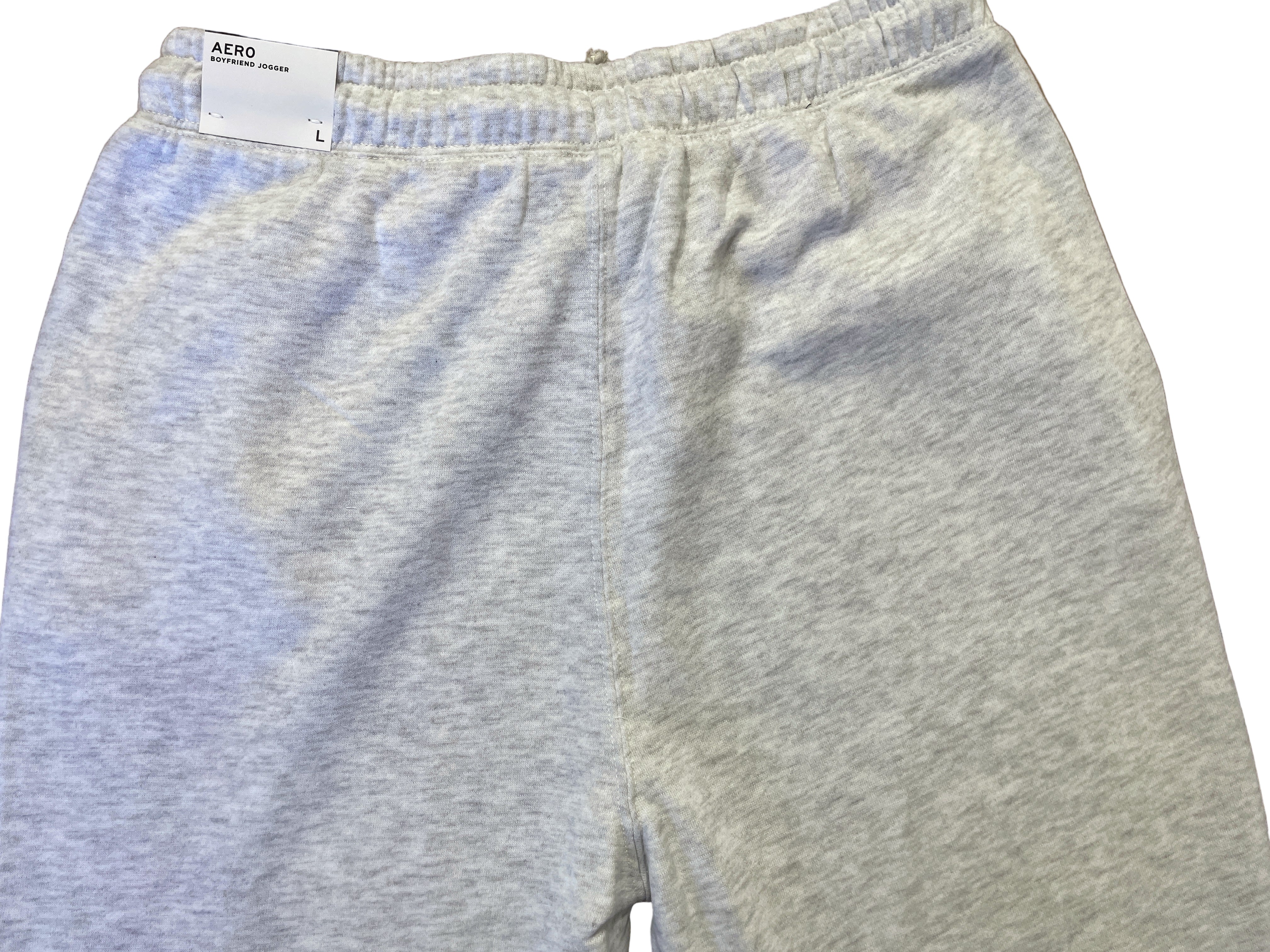 Aeropostale grey sweatpants with Aero 1987 New York embroidery, back view
