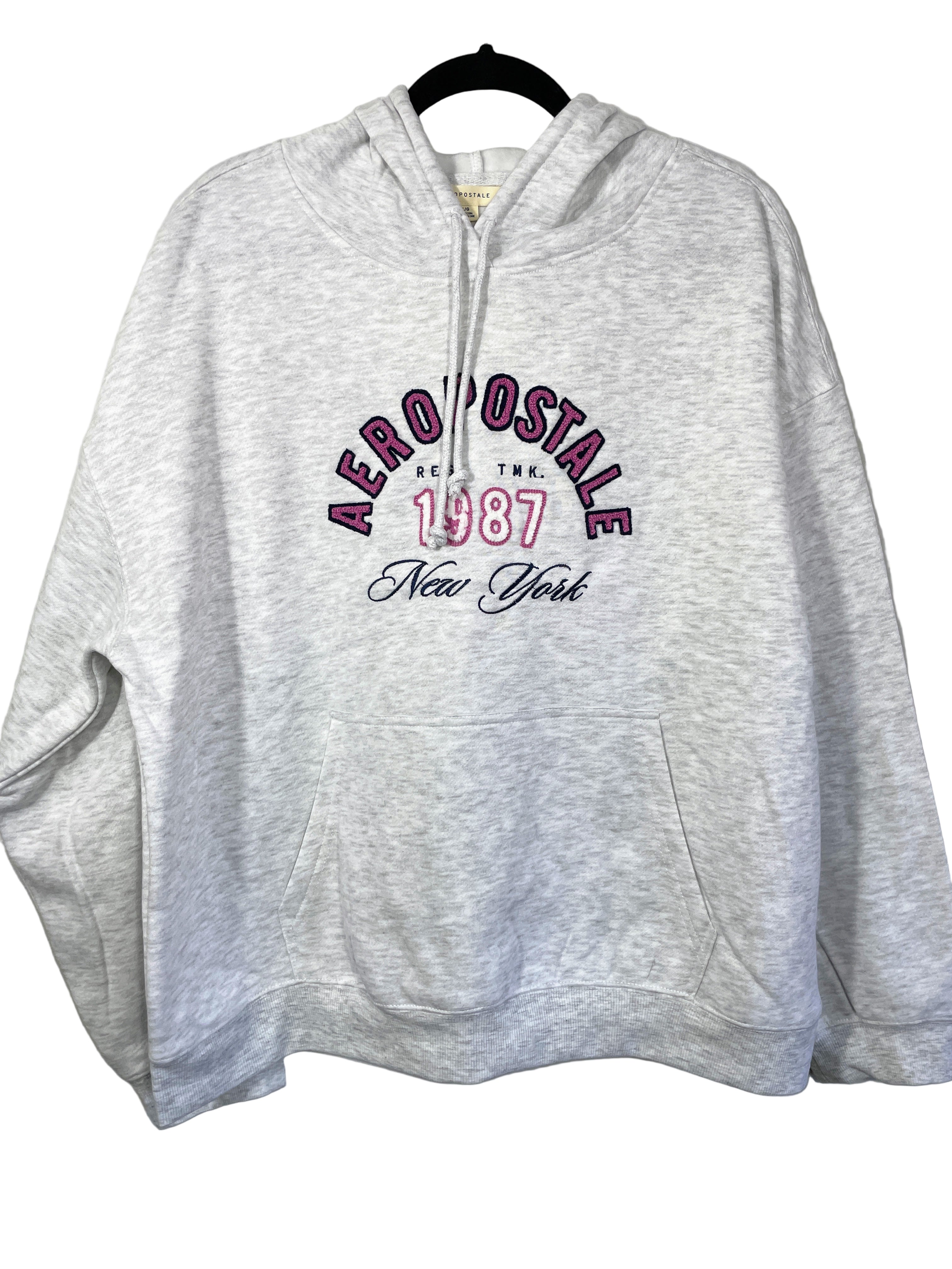 Aeropostale grey 1987 New York pullover hoodie women’s size large