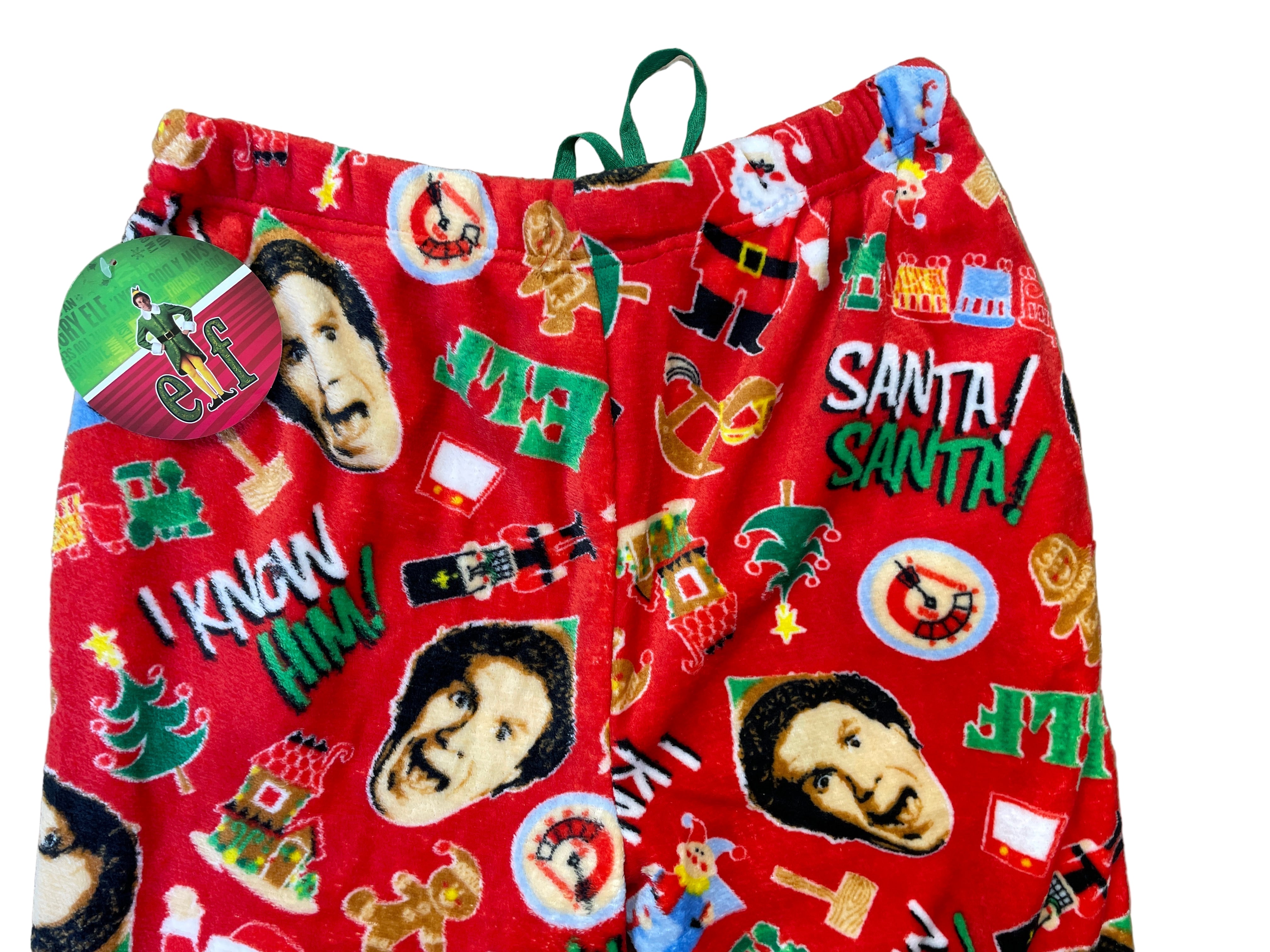 Elf movie pyjama pants waistband with drawstring detail
