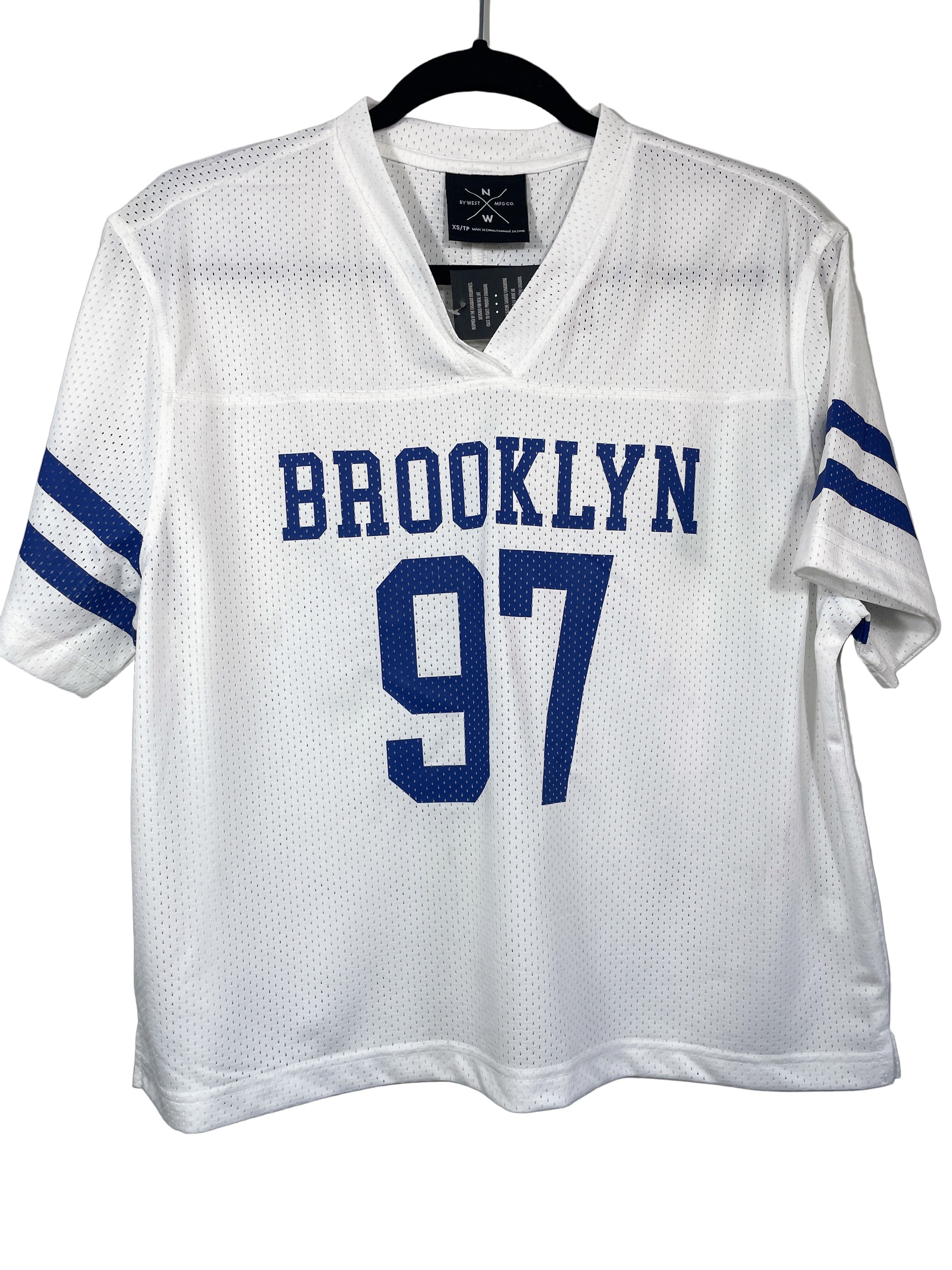 White North Western Brooklyn 97 mesh jersey v-neck short sleeve