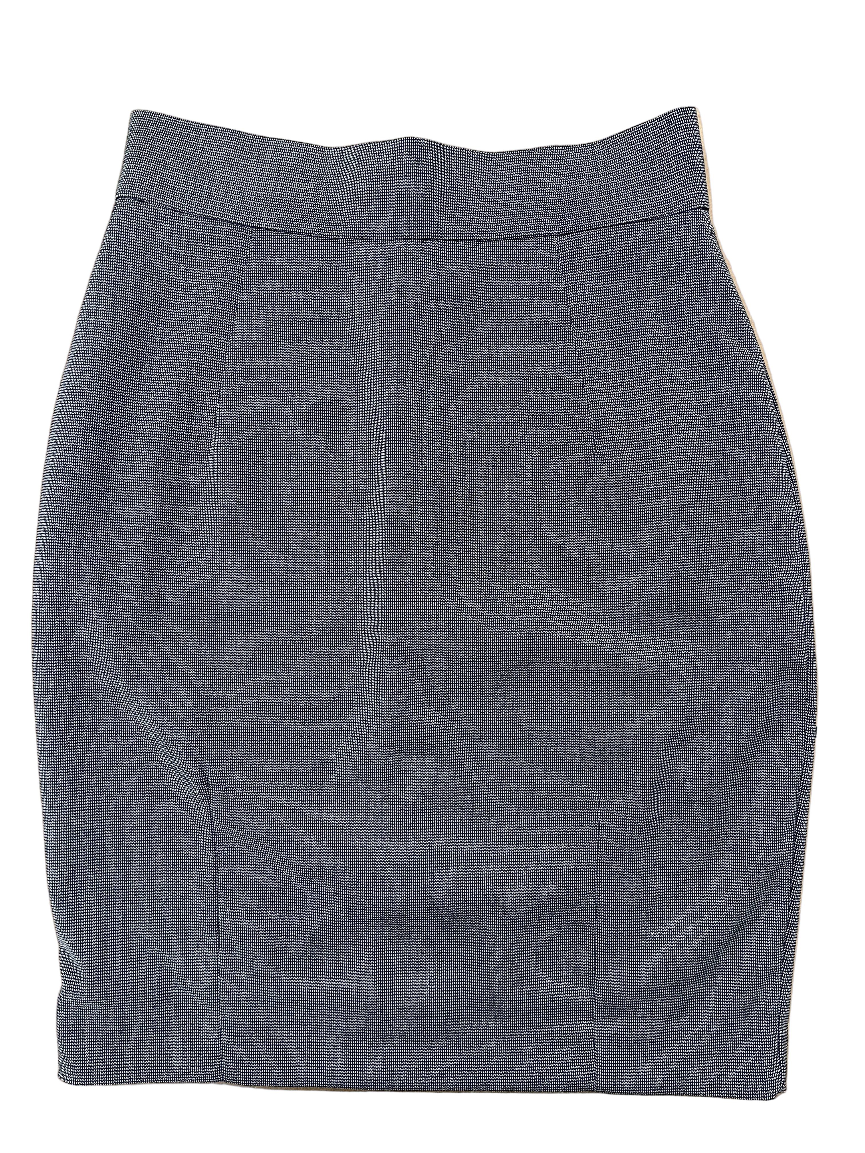H&M dark grey micro houndstooth pencil skirt front