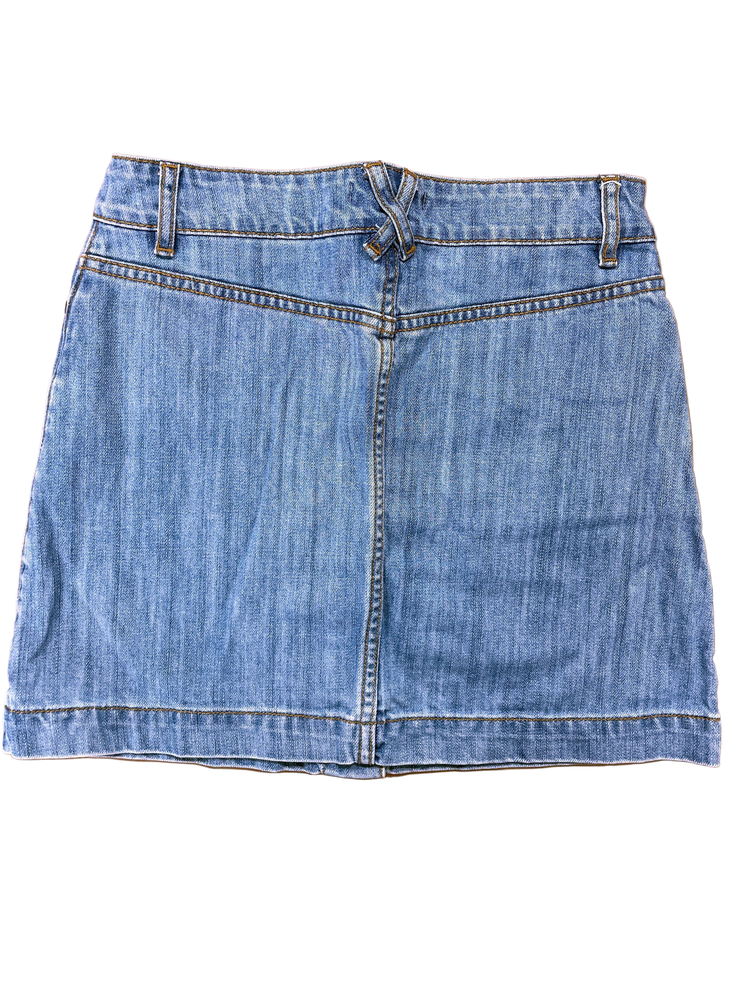 Back view of Forever 21 medium blue denim skirt