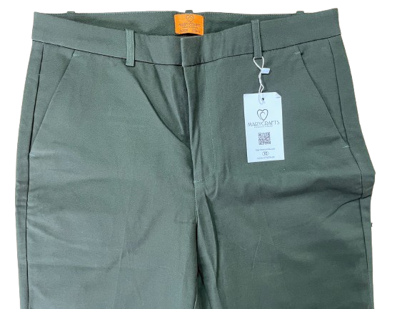 Mary Crafts women’s dark green cotton pants size 10 front view