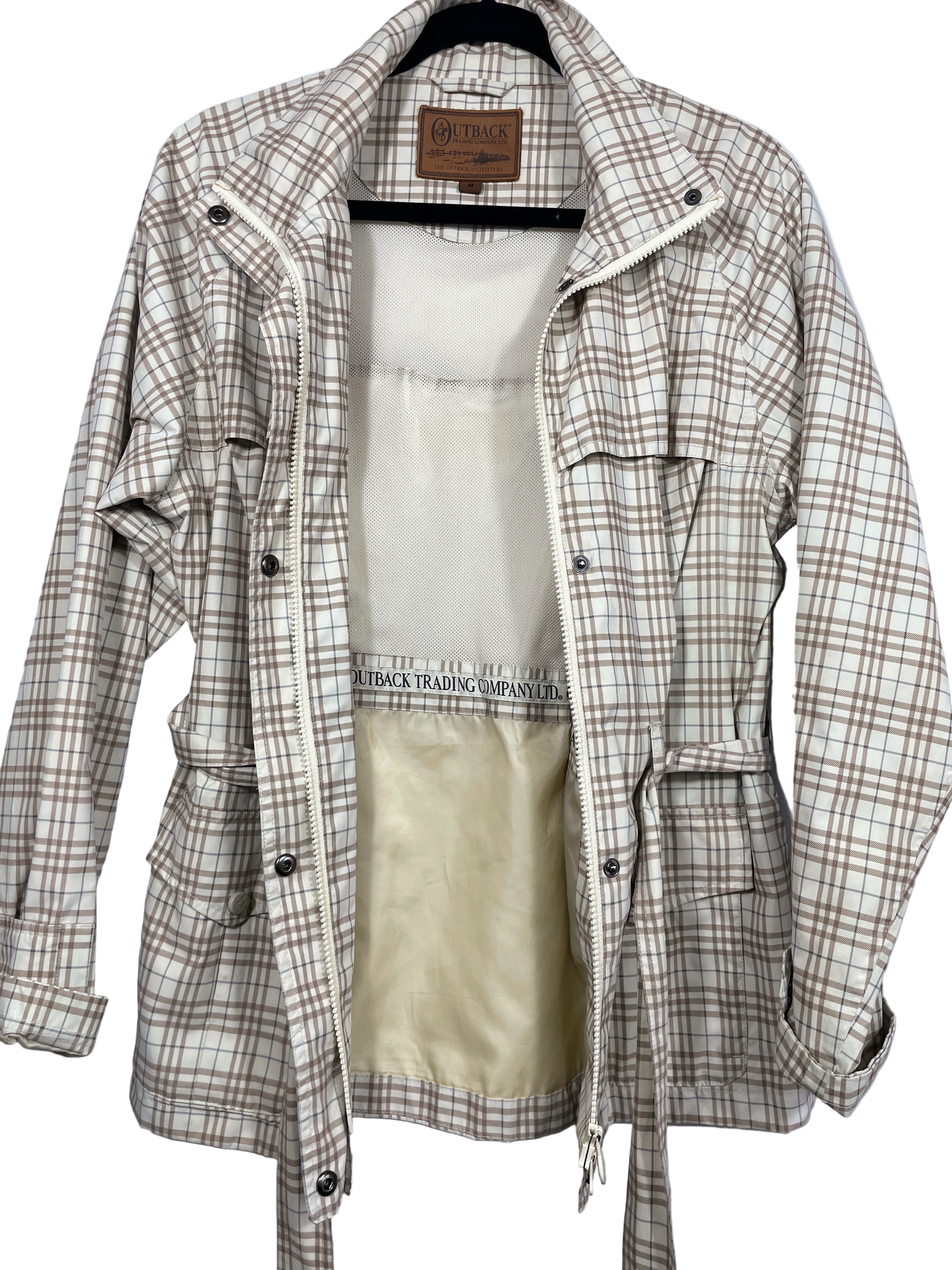 Front view of Outback Trading Company plaid Jacket 
