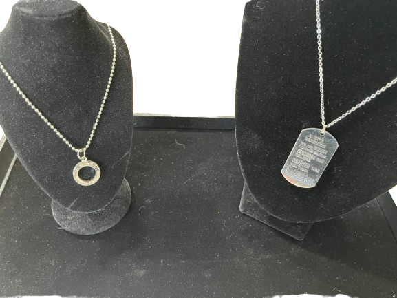 Two-piece silver inspirational necklace set