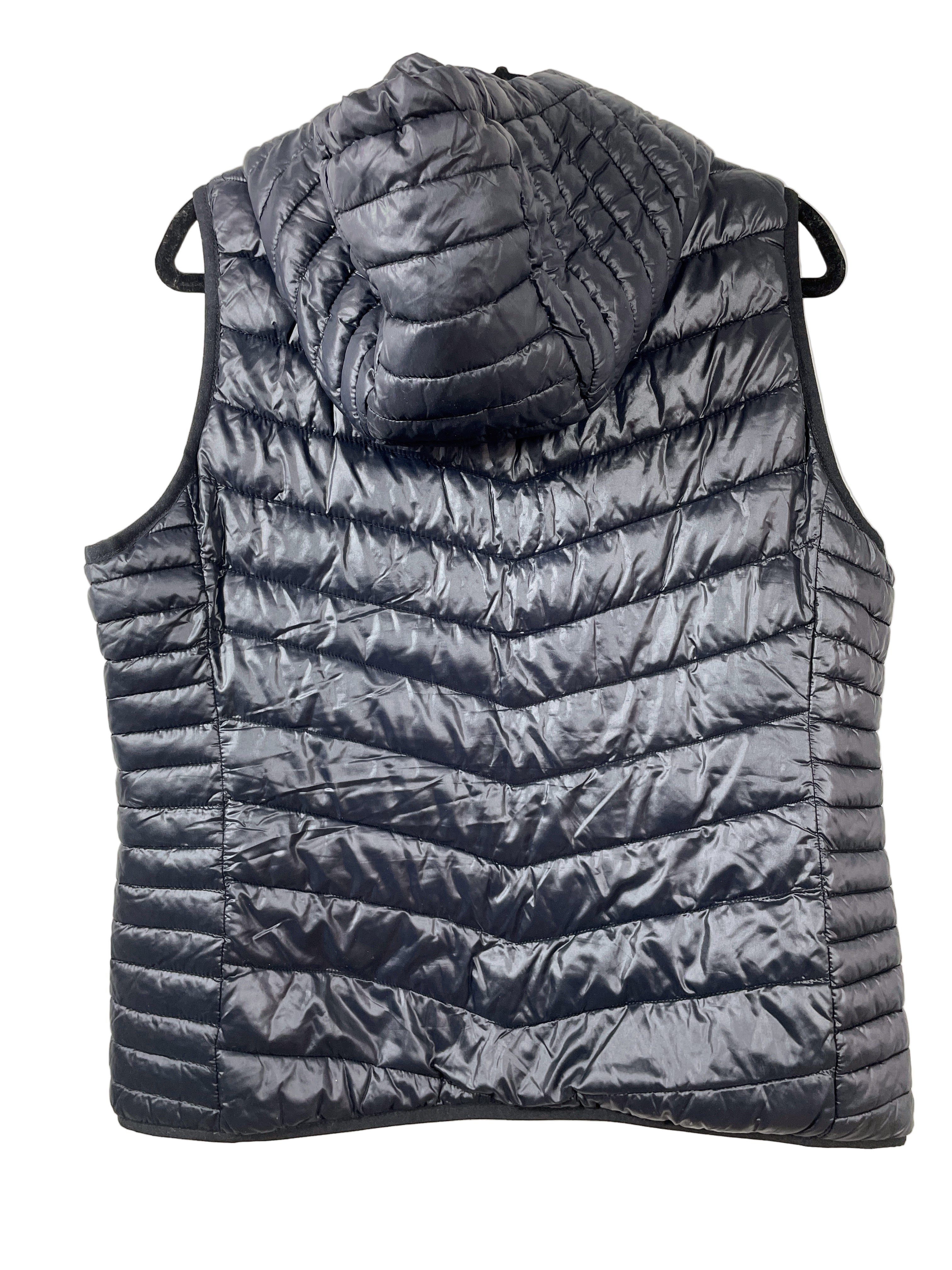 Old Navy Active black puffer vest with hood back view