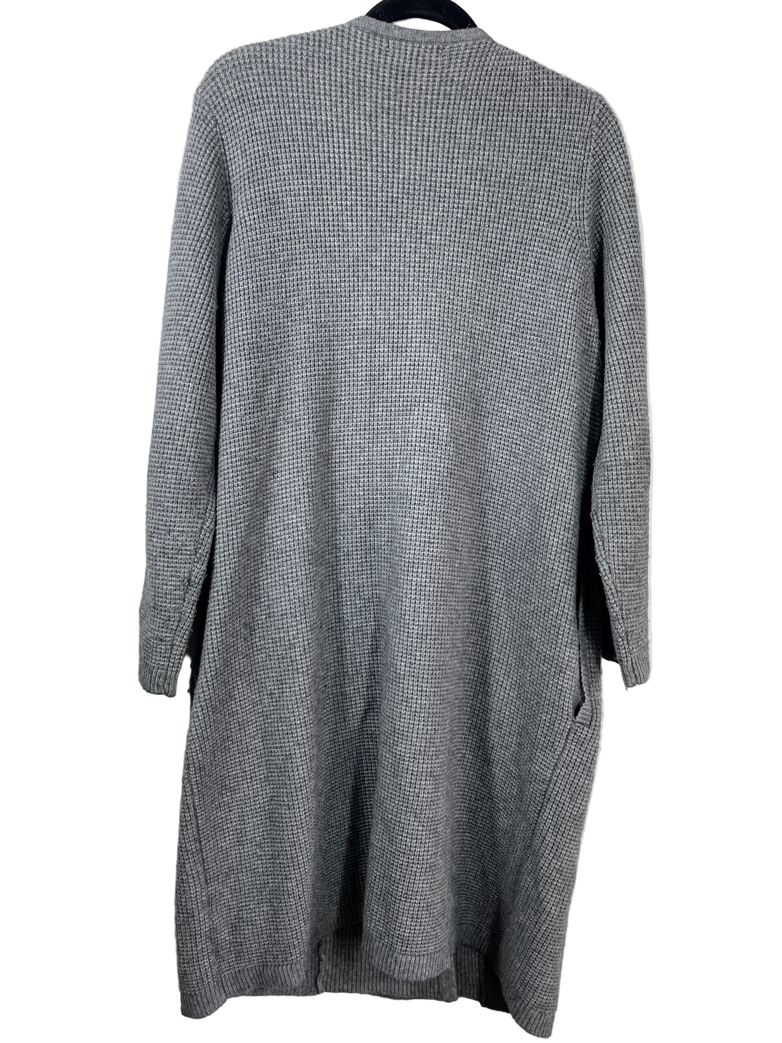 Jana grey long knit cardigan back view