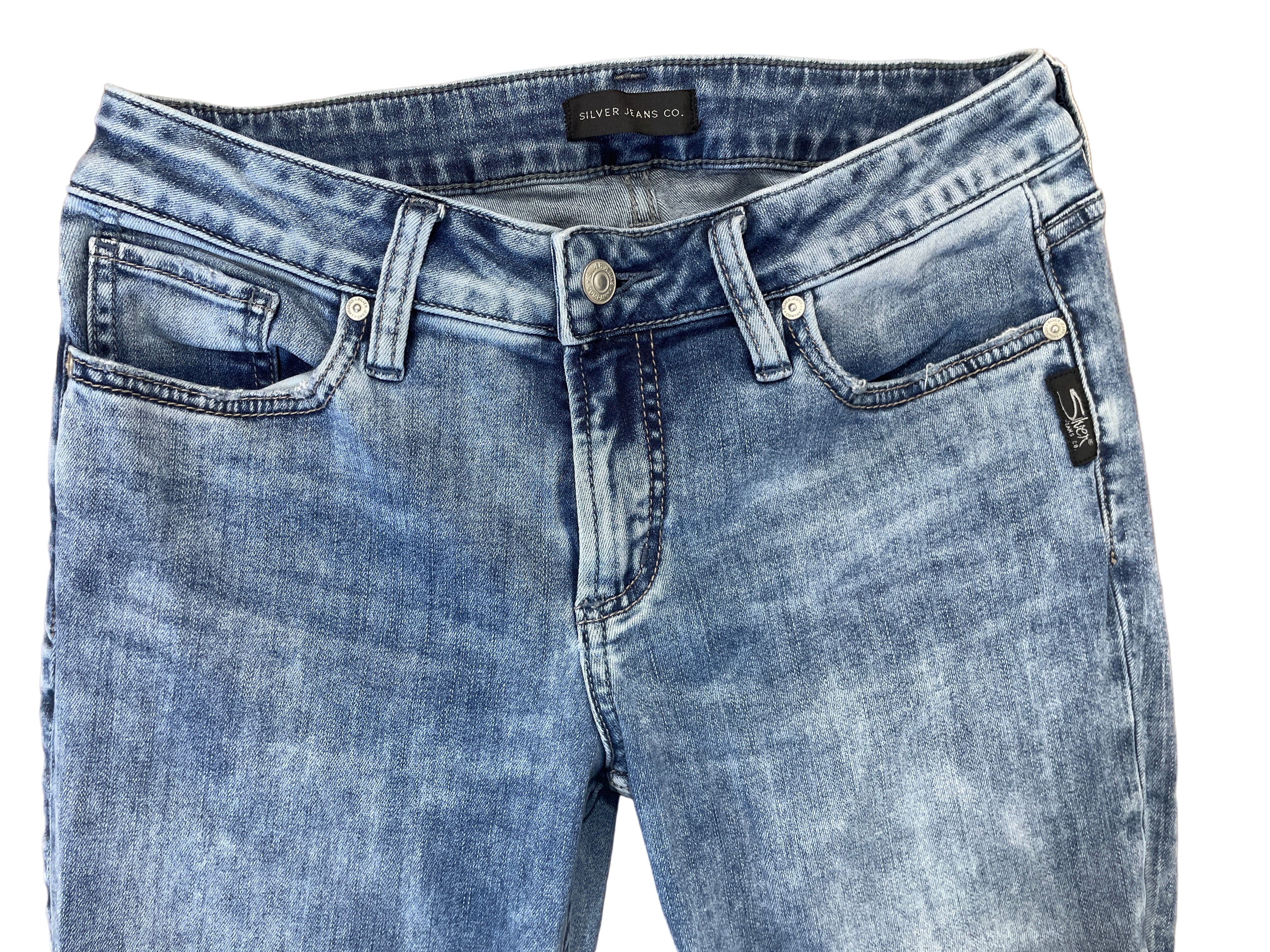 Silver Jeans Suki Skinny distressed women’s size 28 front view
