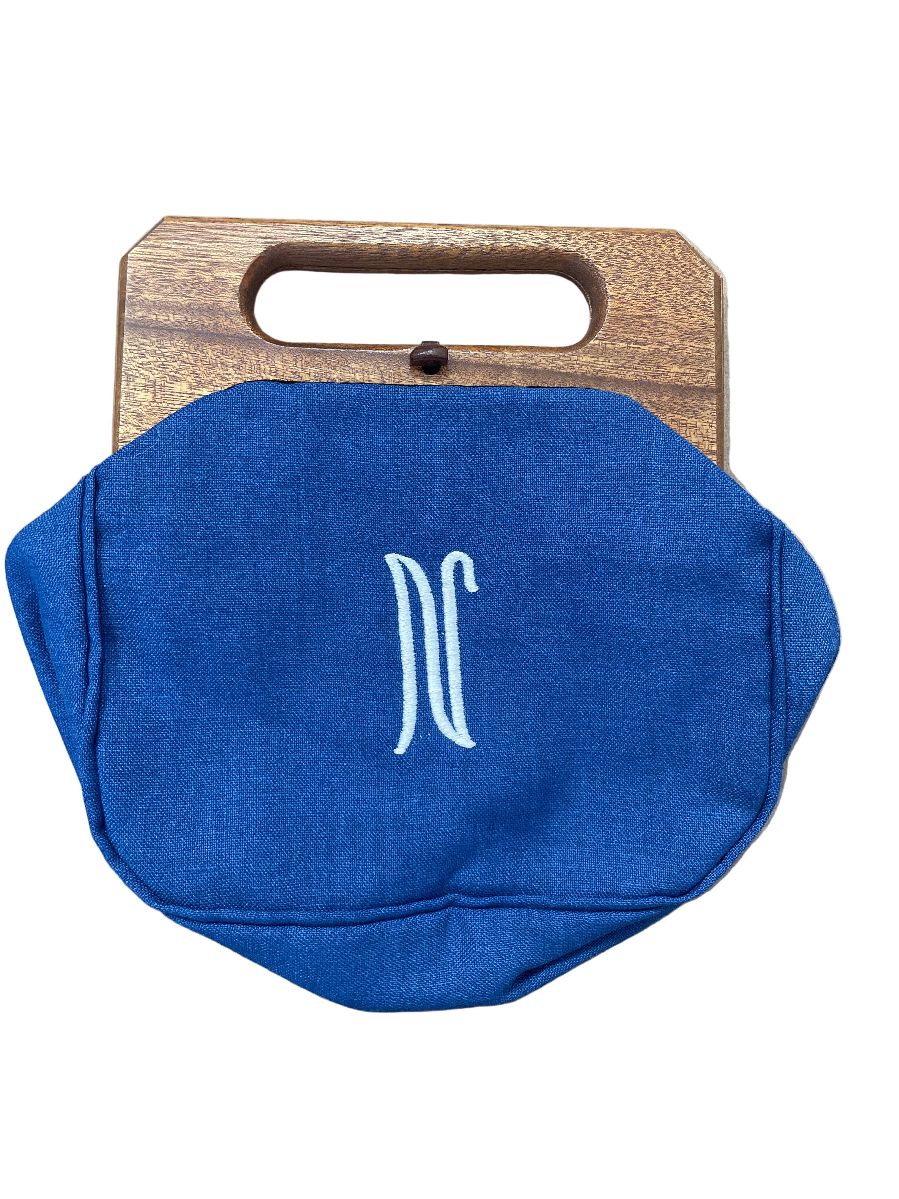 vintage trimingham’s bermuda purse with custom embroidered monogram