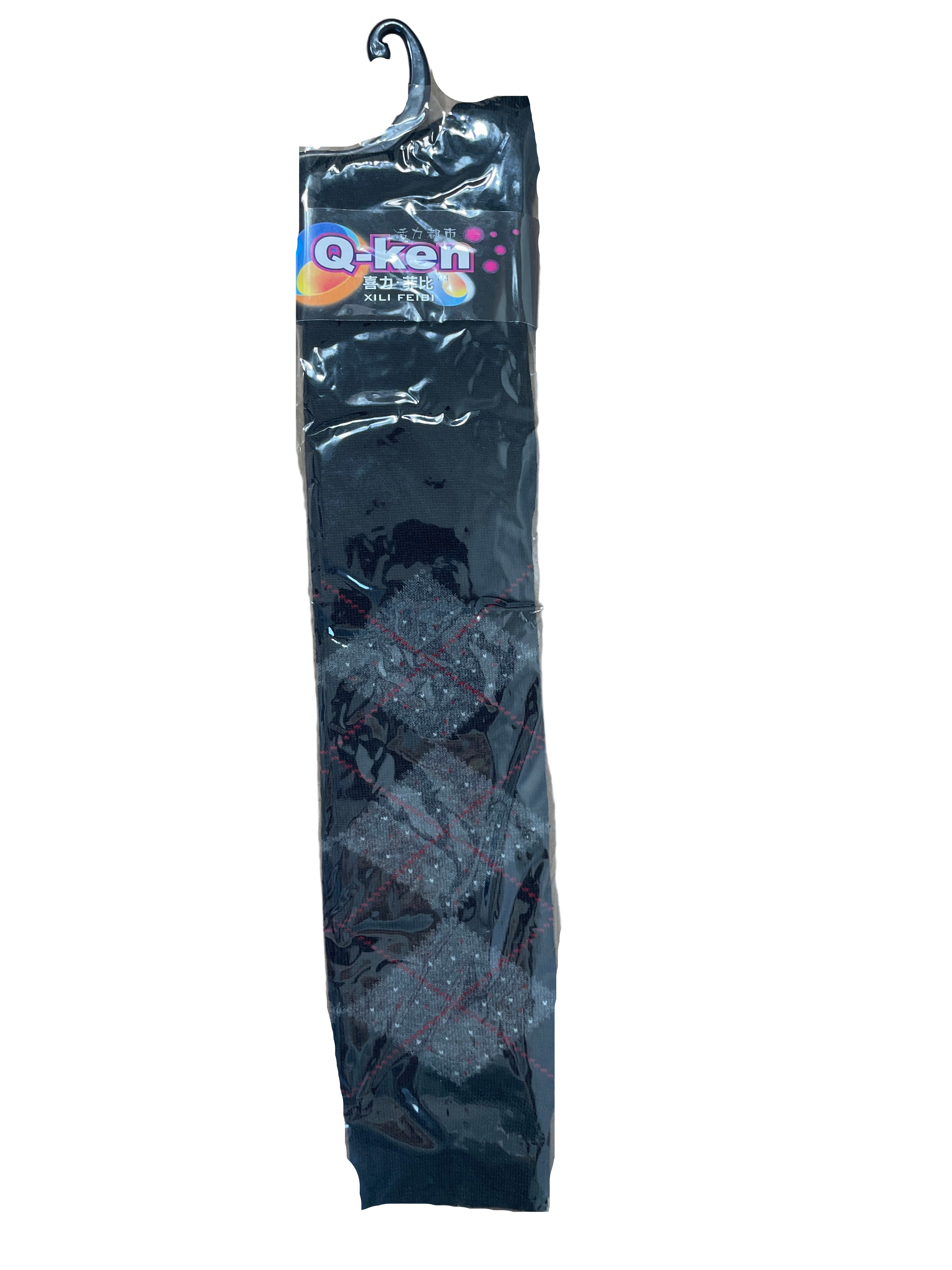 grey on black argyle socks