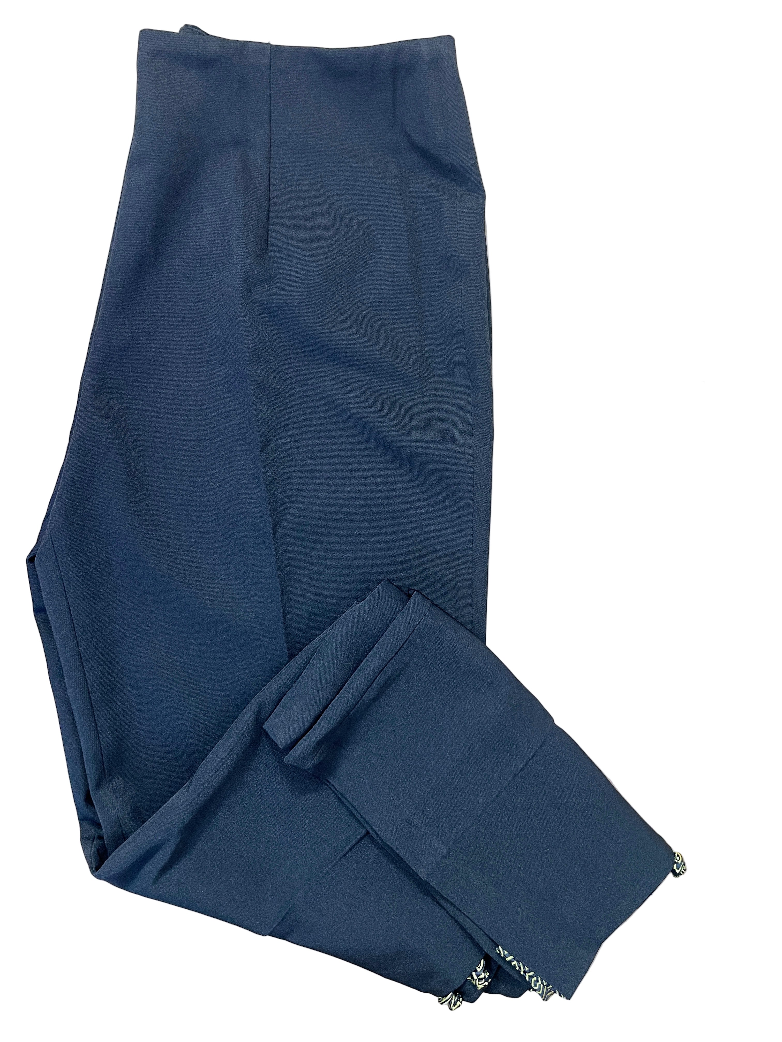 xi yang hua fu black wide leg dress pants folded view