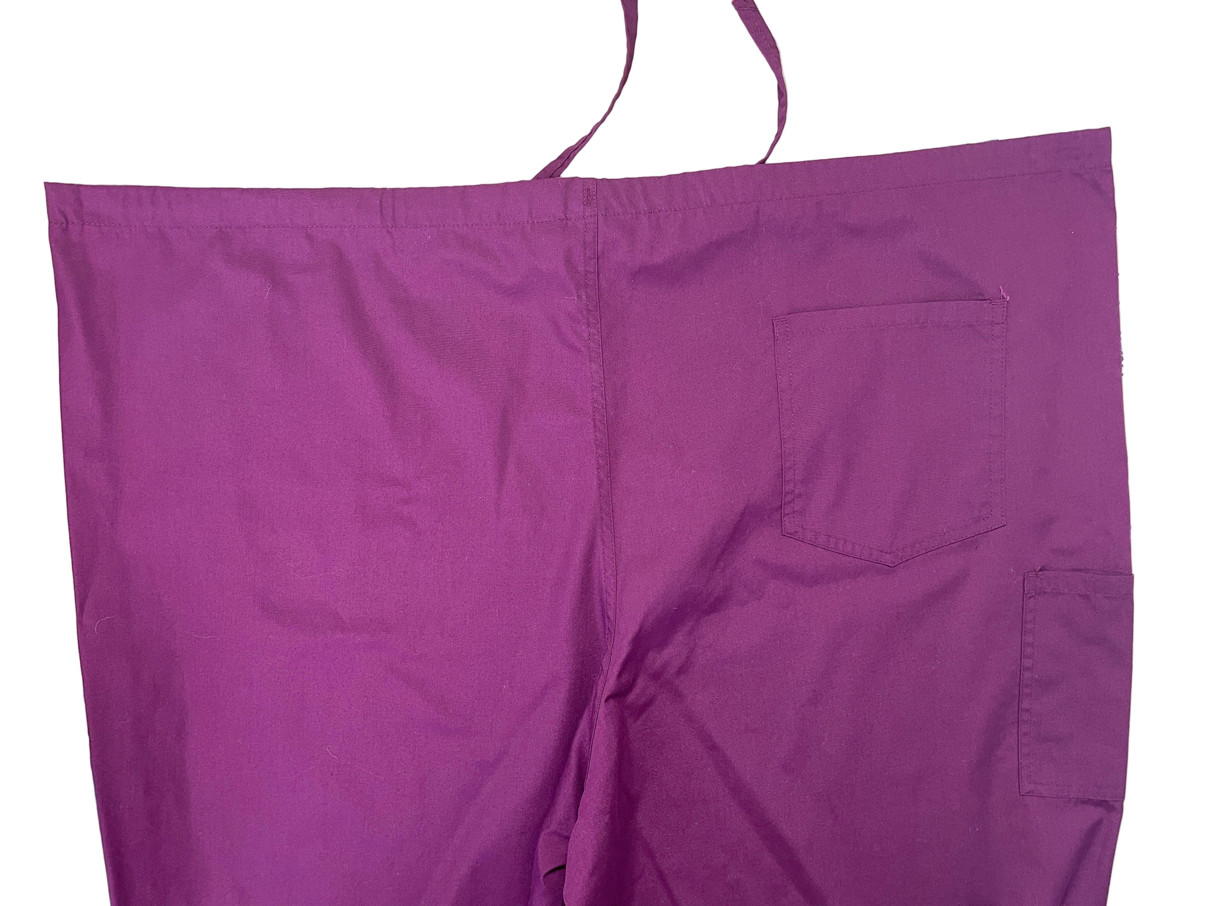 Scrubzone burgundy scrub pants back view with pockets