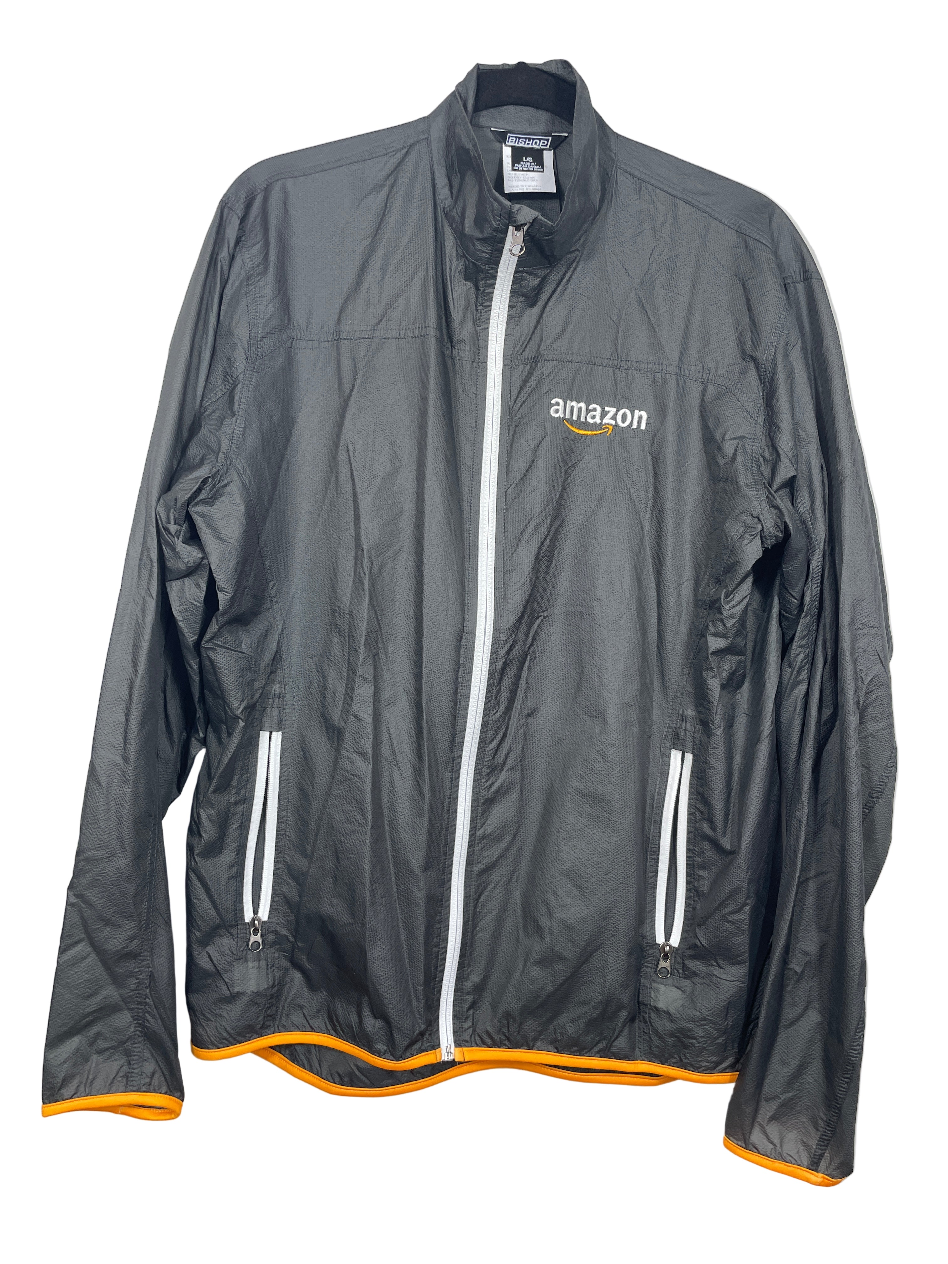 Amazon branded lightweight nylon jacket front view