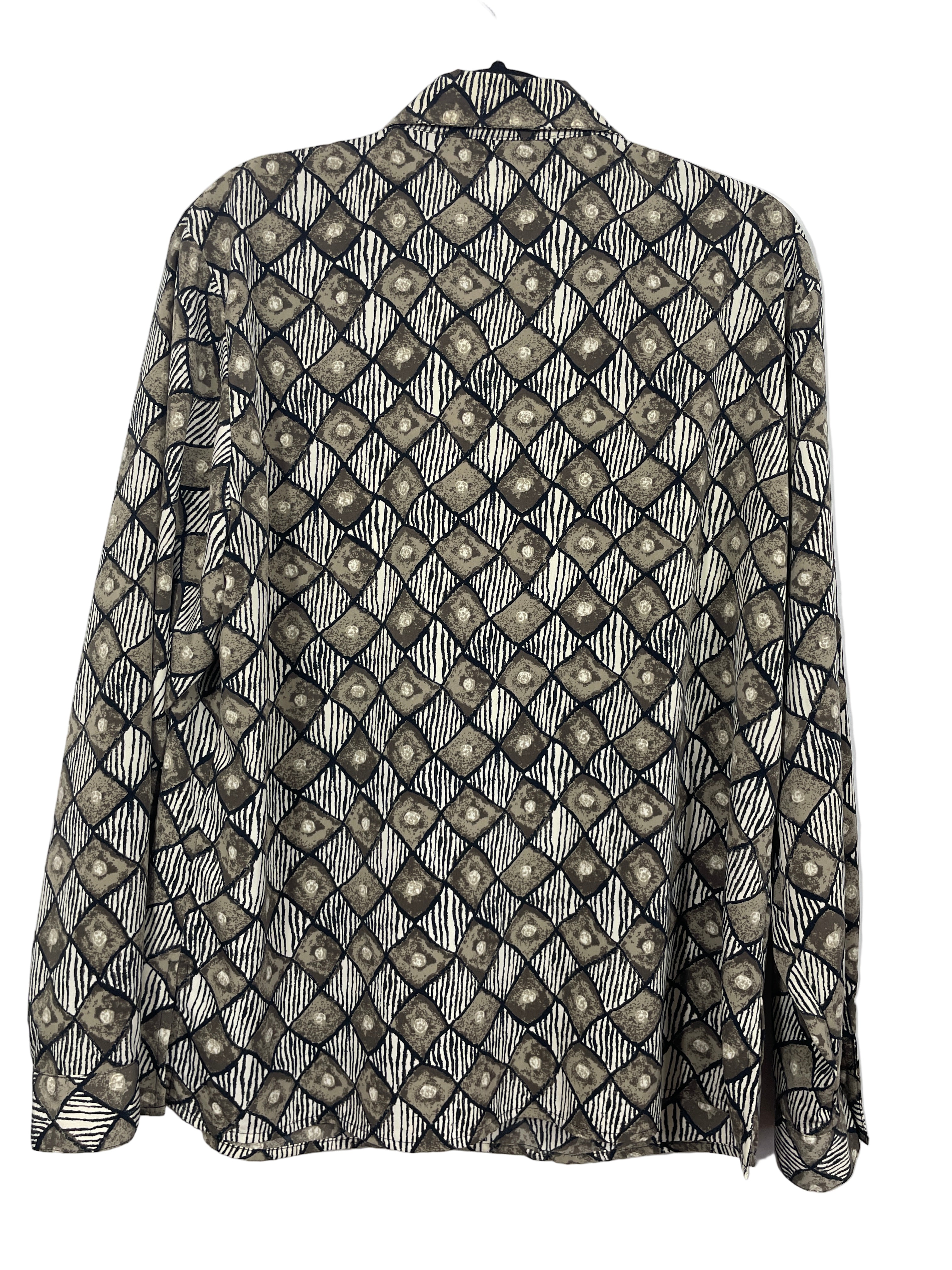 Vintage Patchington geometric print blouse back view