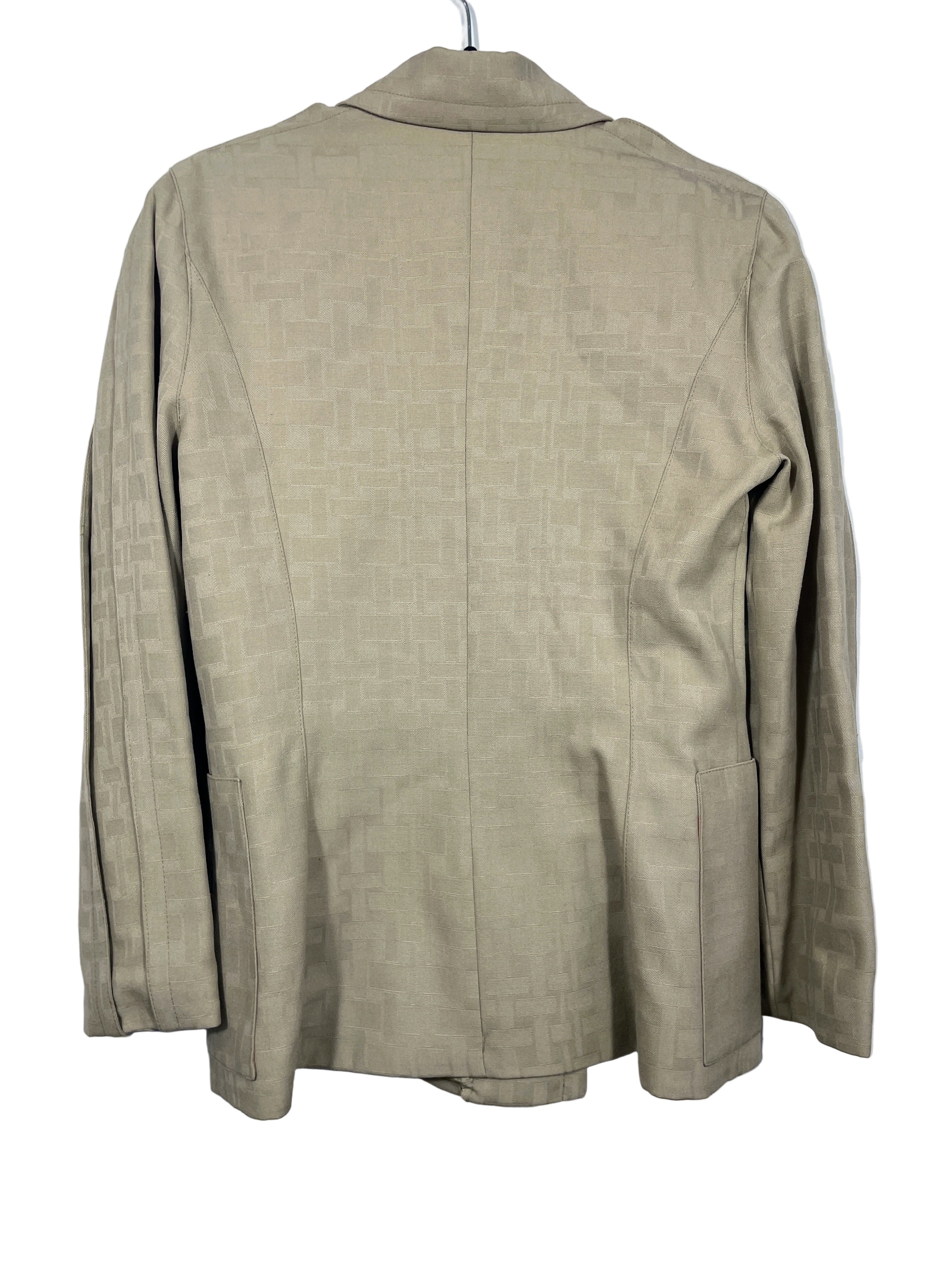 intage GAPI Paris beige double-breasted wool jacket back view showing structure