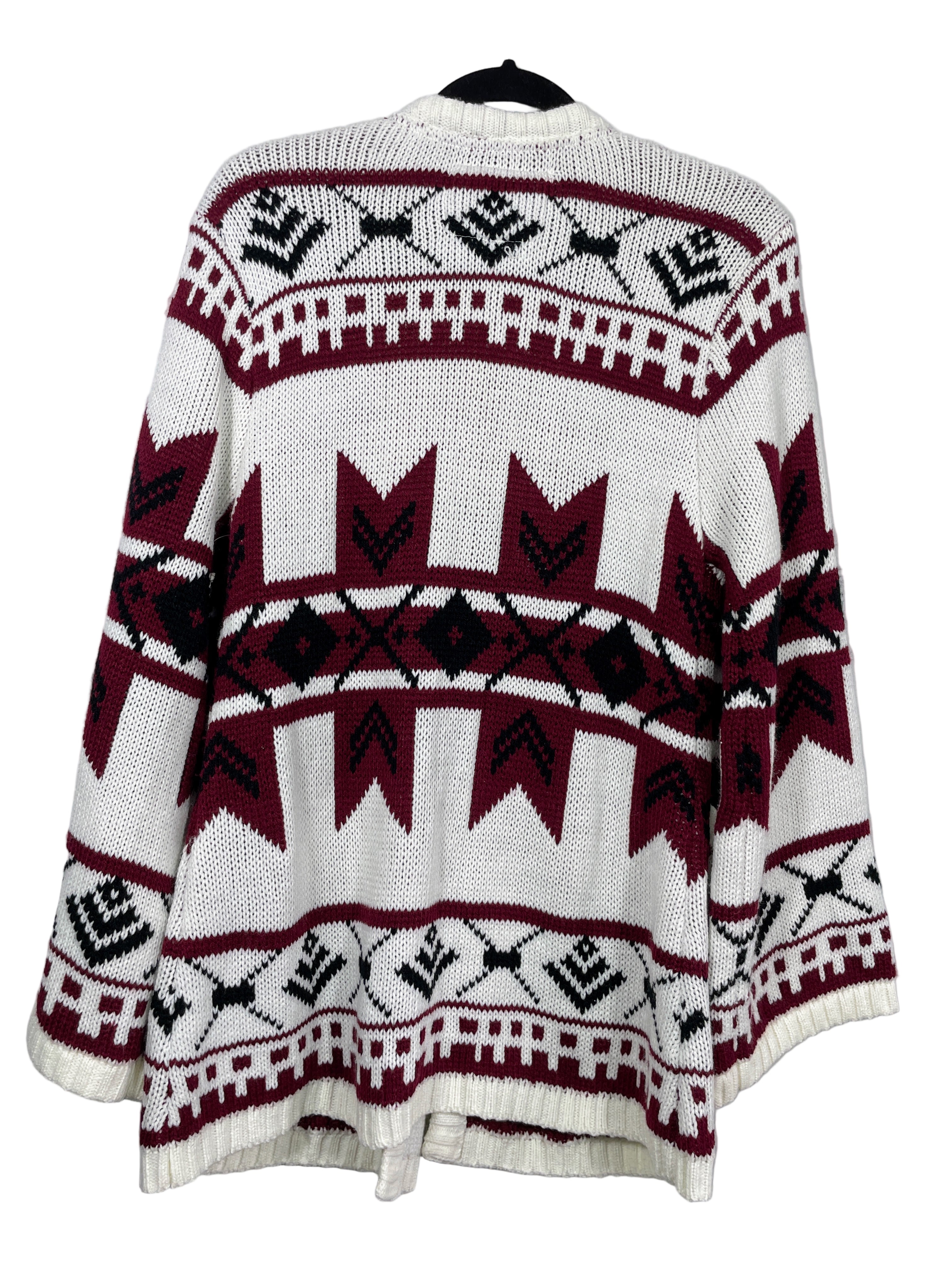 Element Fair Isle cardigan back view showing bold pattern