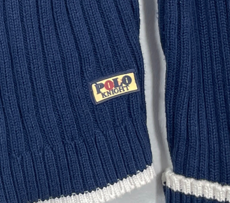 Polo Knight rubber patch on cardigan