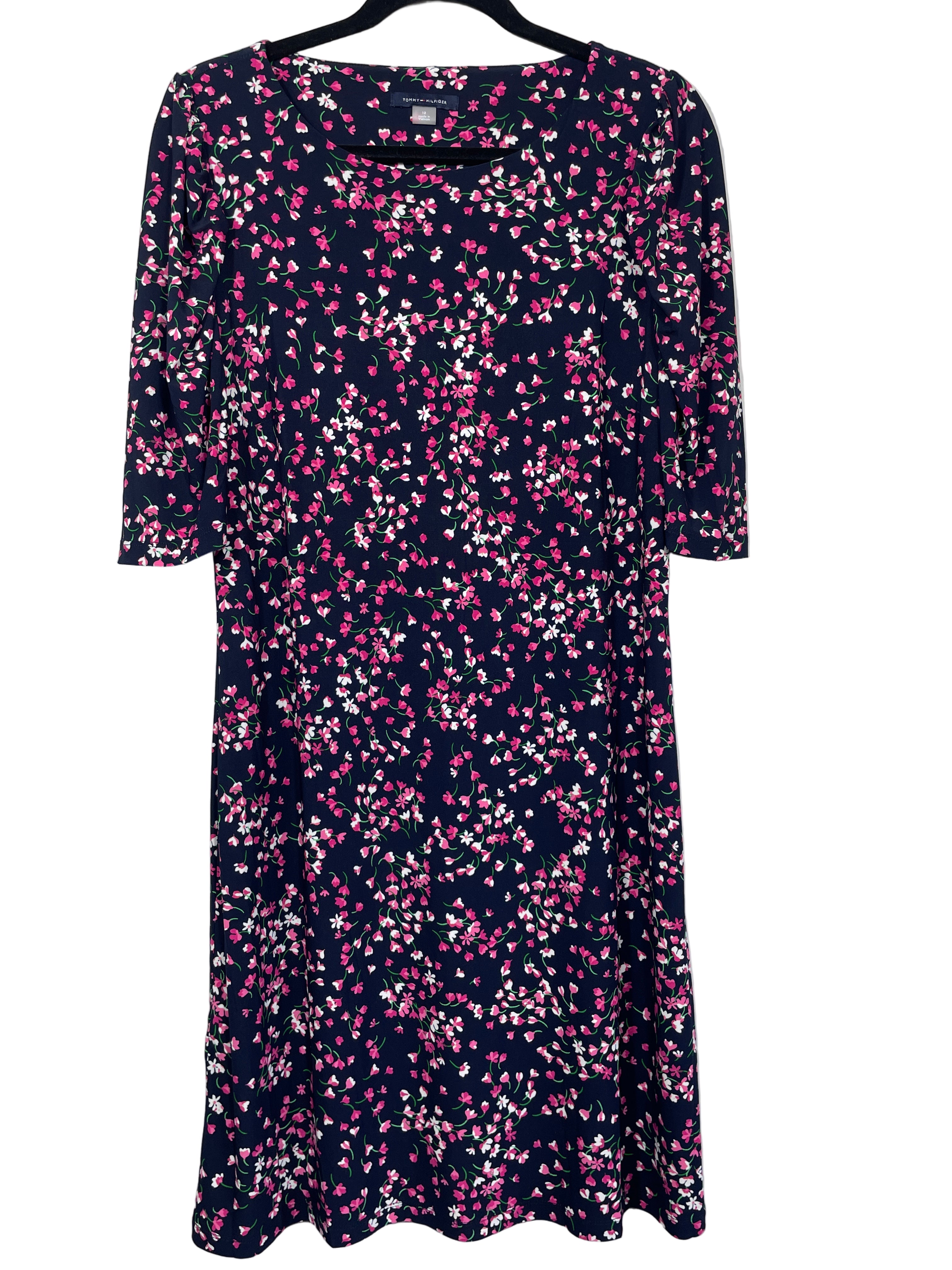 Tommy Hilfiger navy floral dress front view
