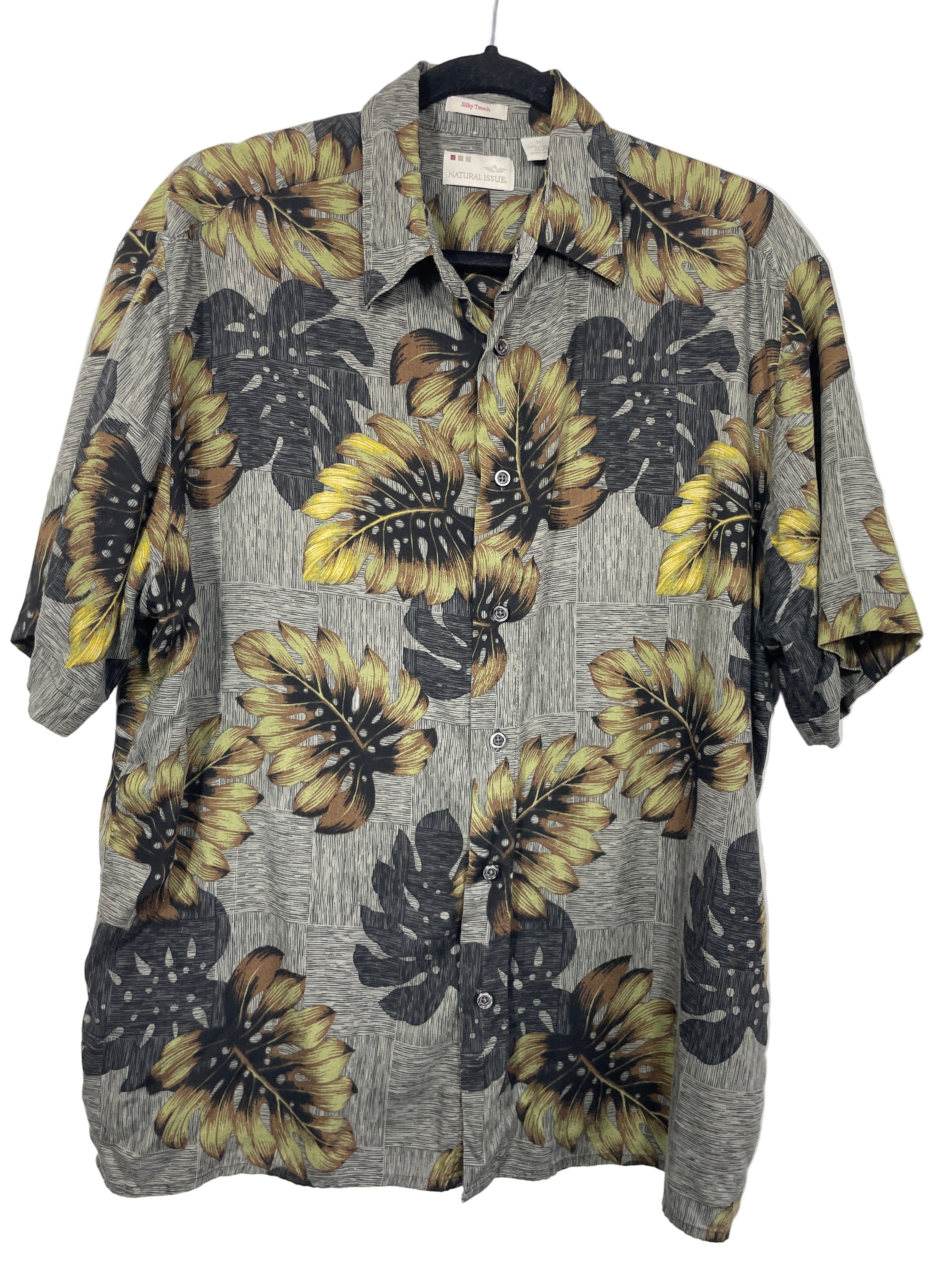 Silky Touch Natural Issue men’s tropical leaf shirt front view
