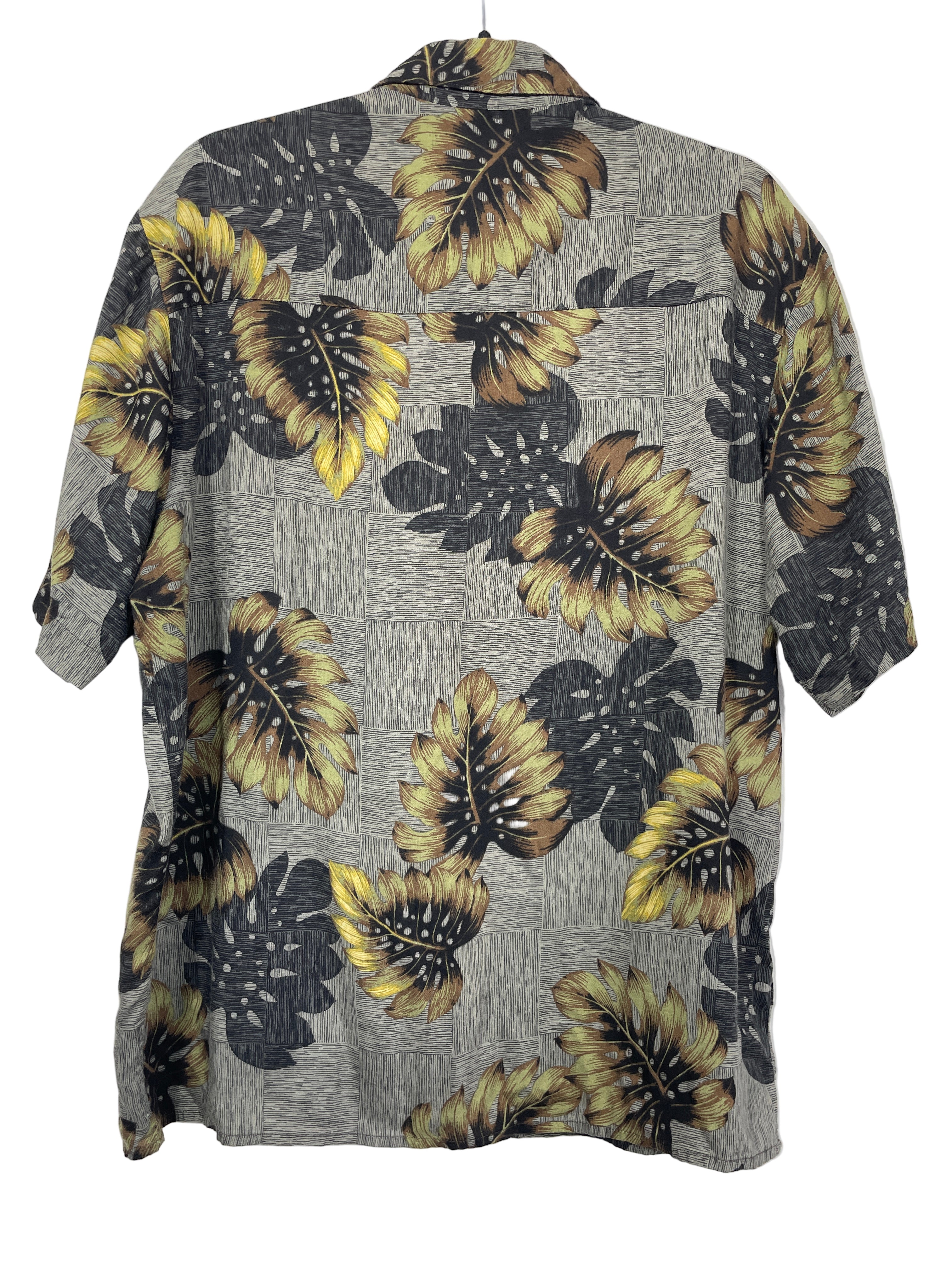 Silky Touch Natural Issue men’s tropical leaf shirt back view
