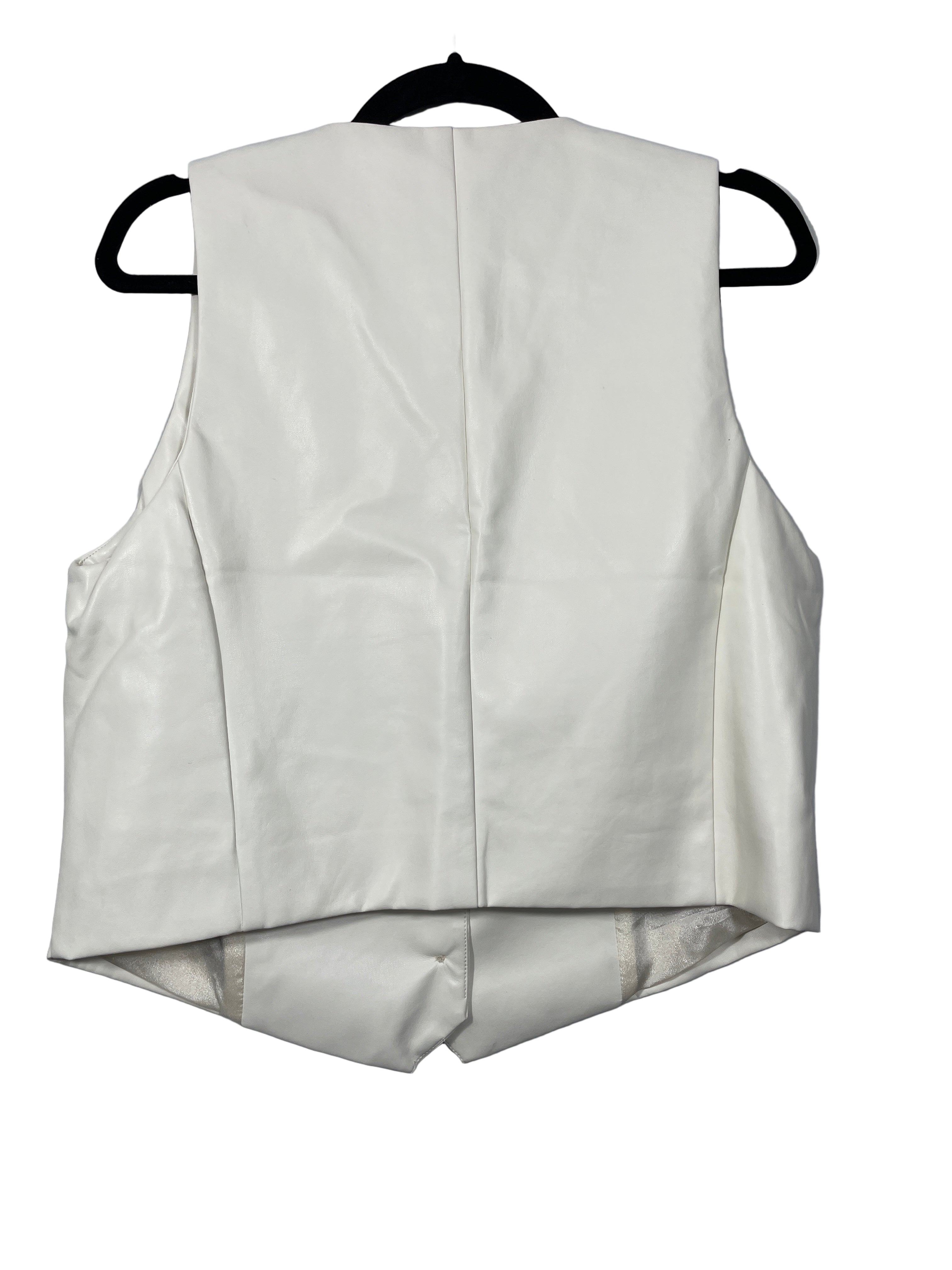 HYFVE faux leather white vest back view
