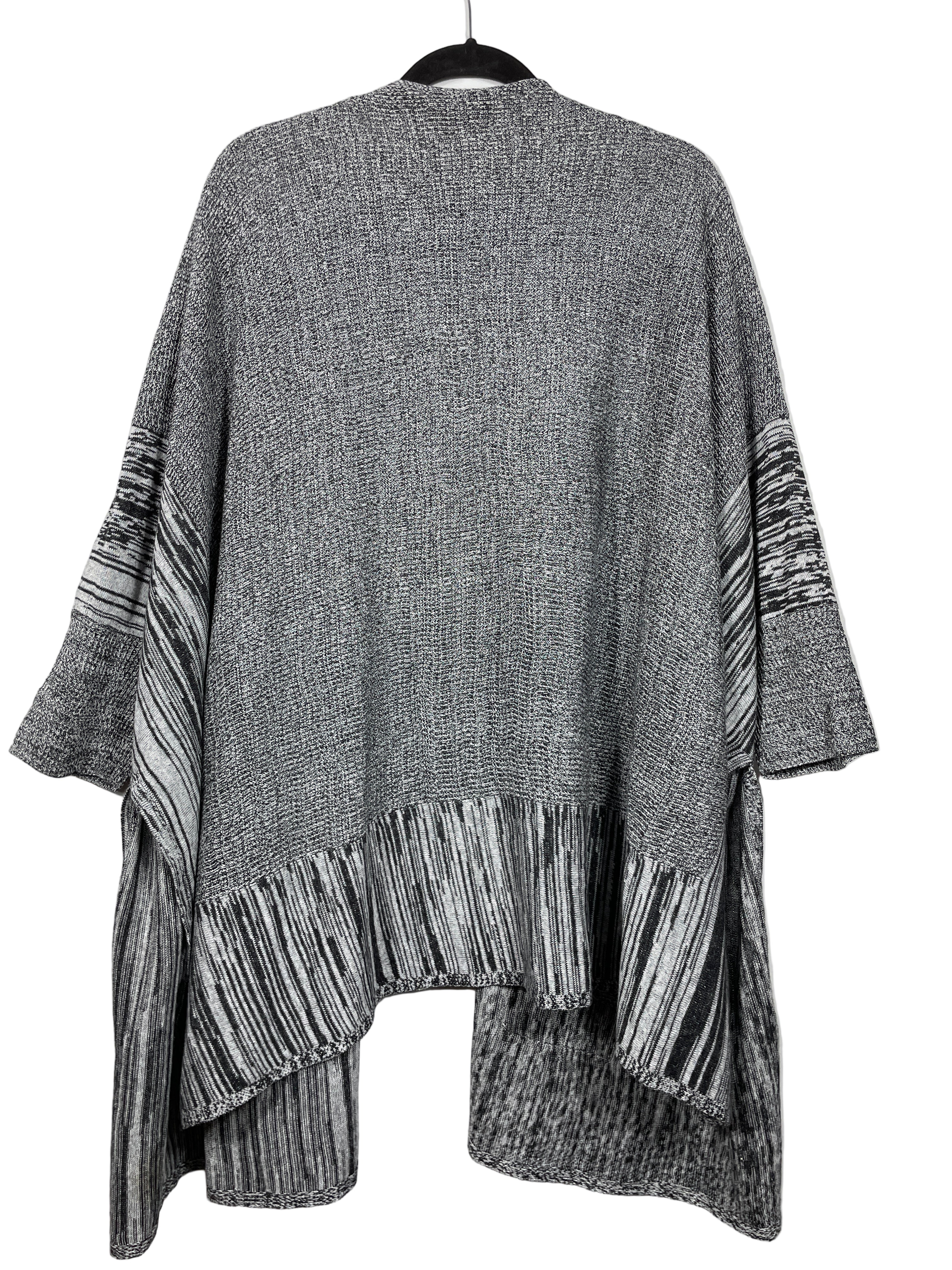 Marla Wynne grey open poncho cardigan back view