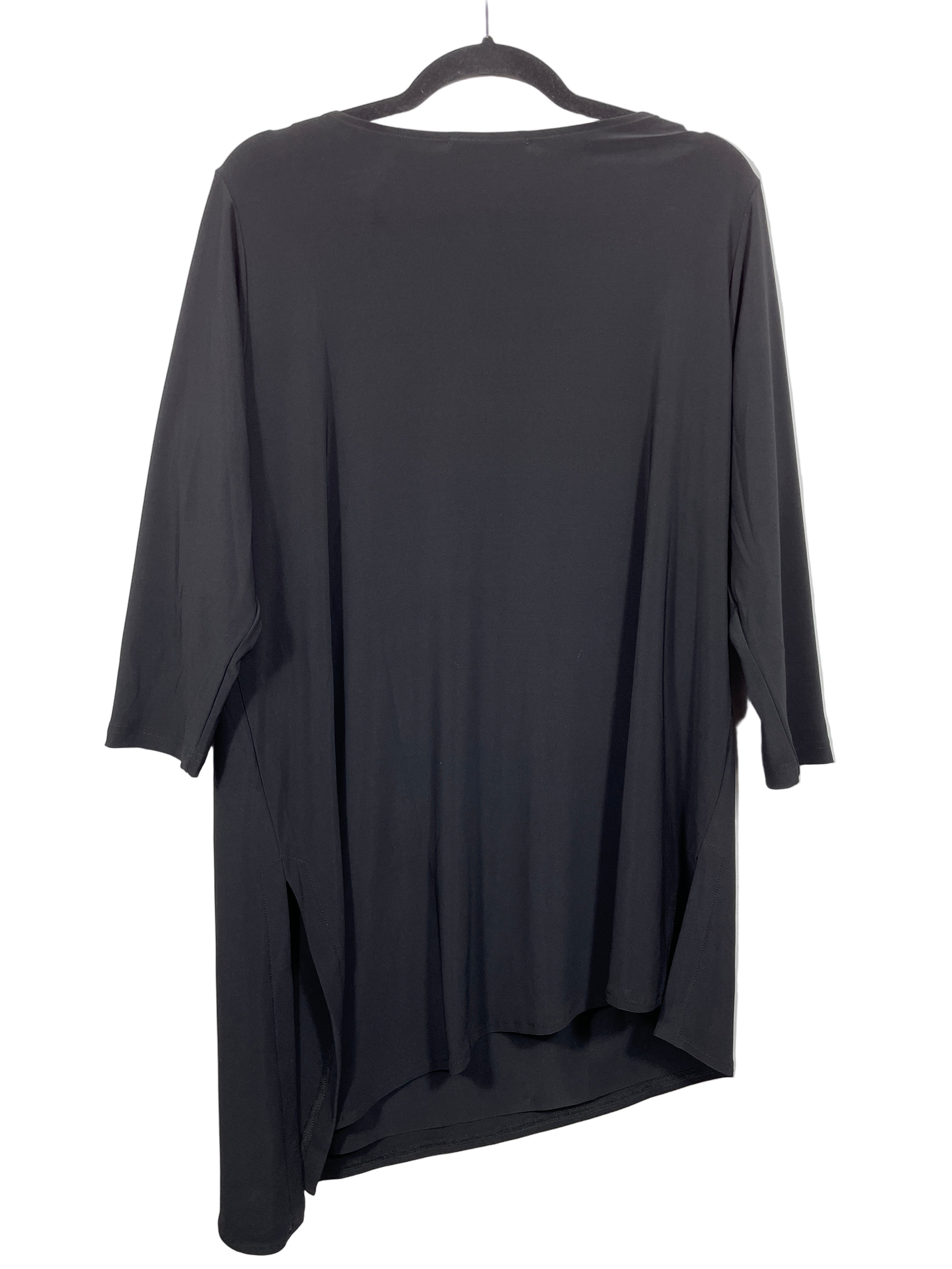 Sympli black cut-out shoulder tunic back view