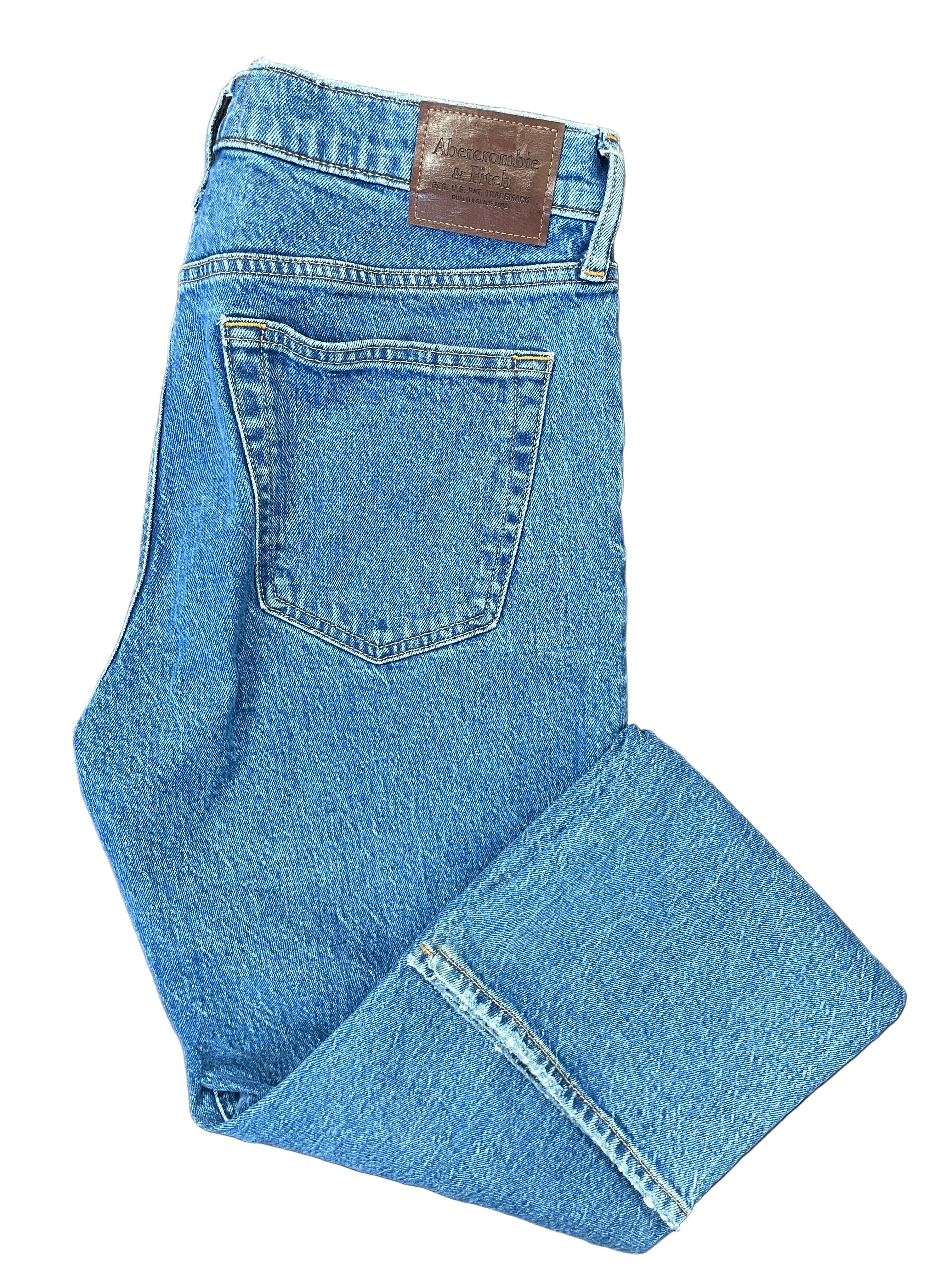 abercrombie & fitch vintage stretch straight jeans folded