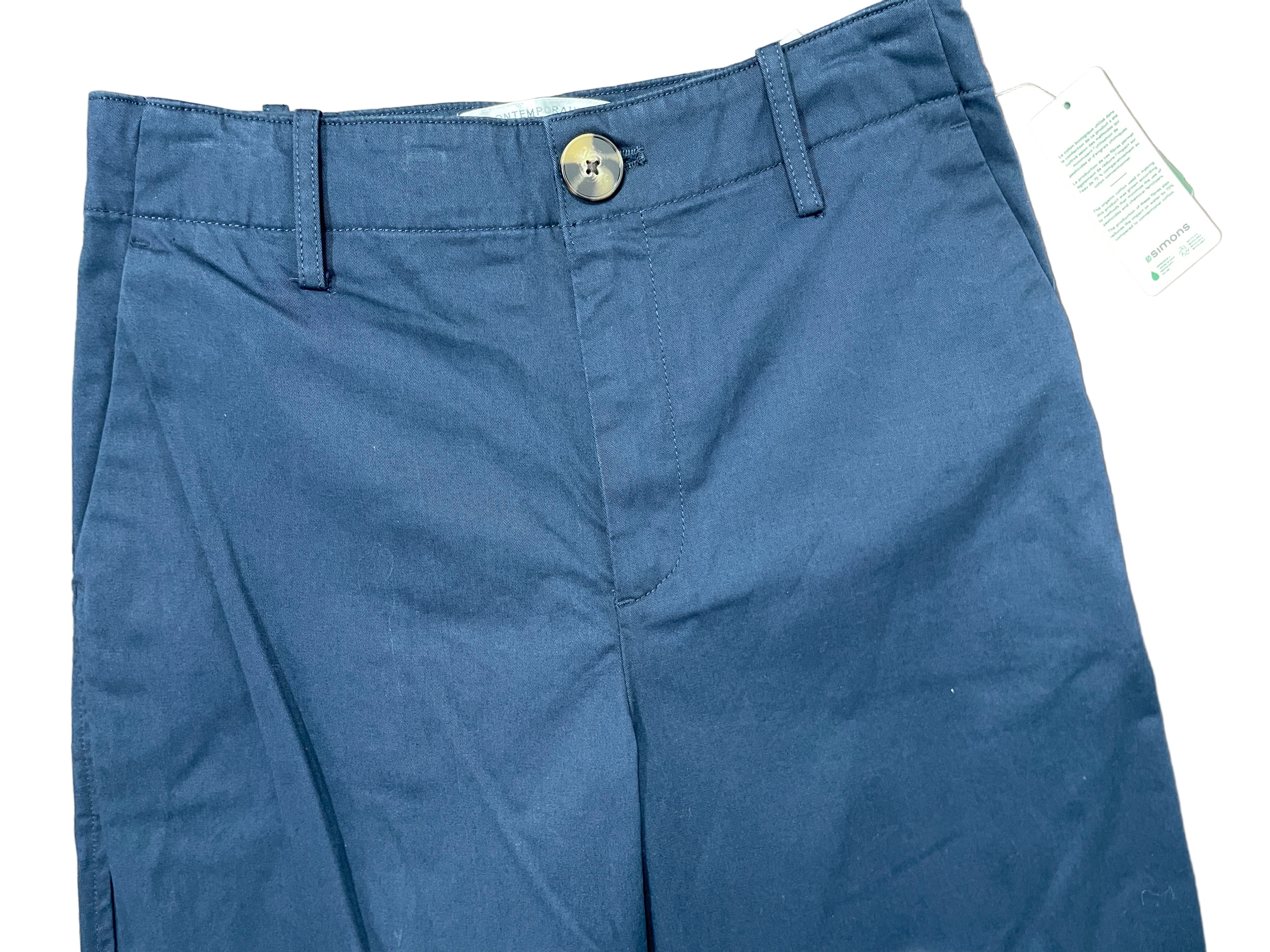 Contemporaine by Simons blue pants front waist view
