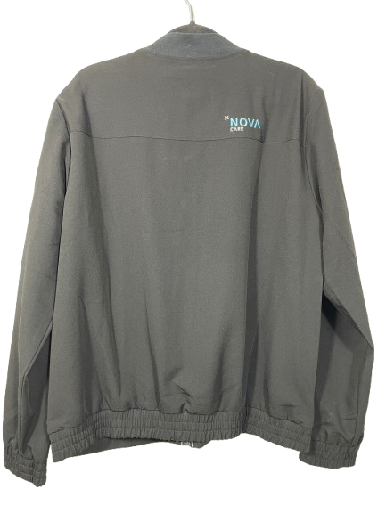 back of black scrub jacket
