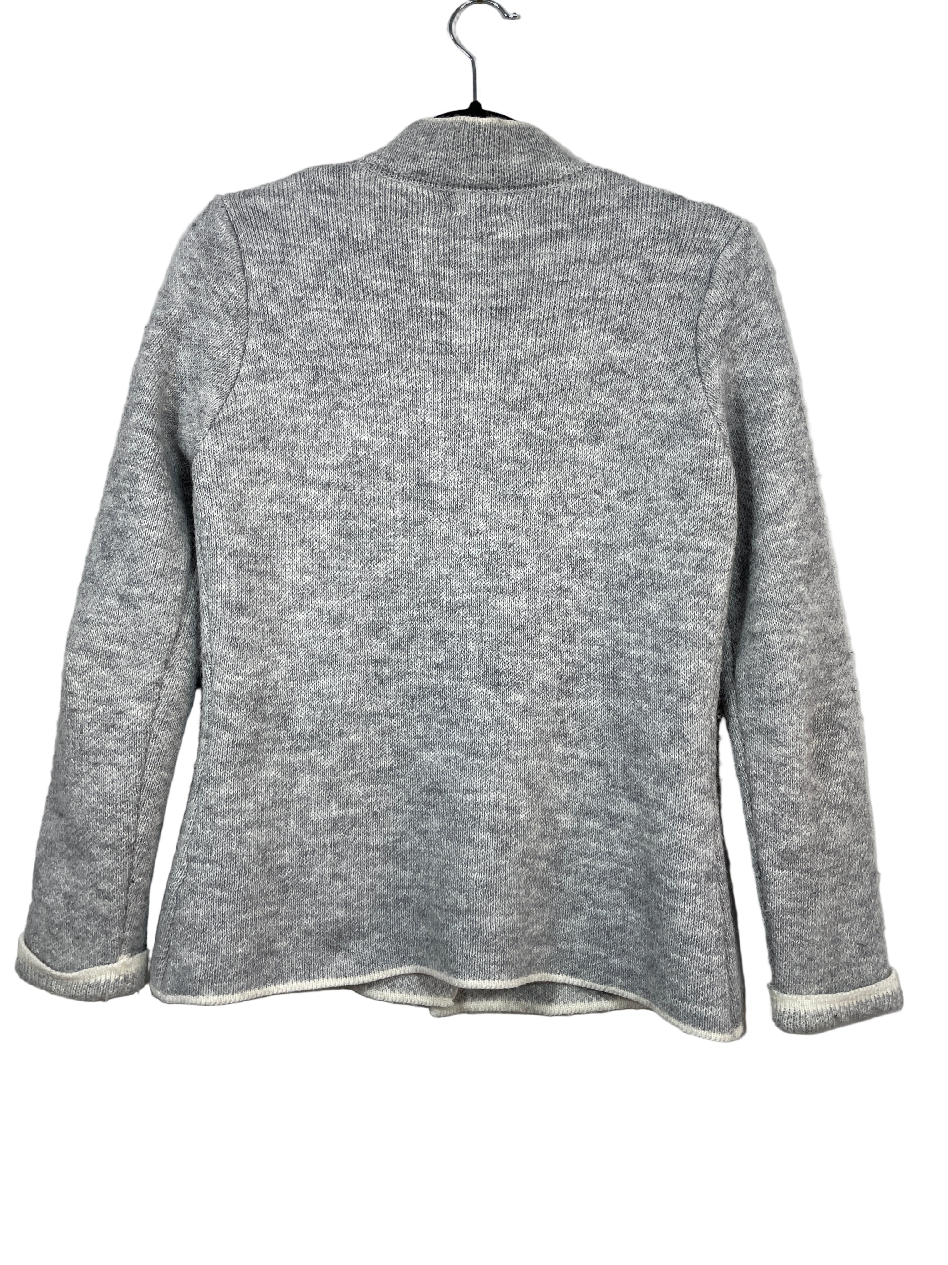 Yida grey wool-blend cardigan back view