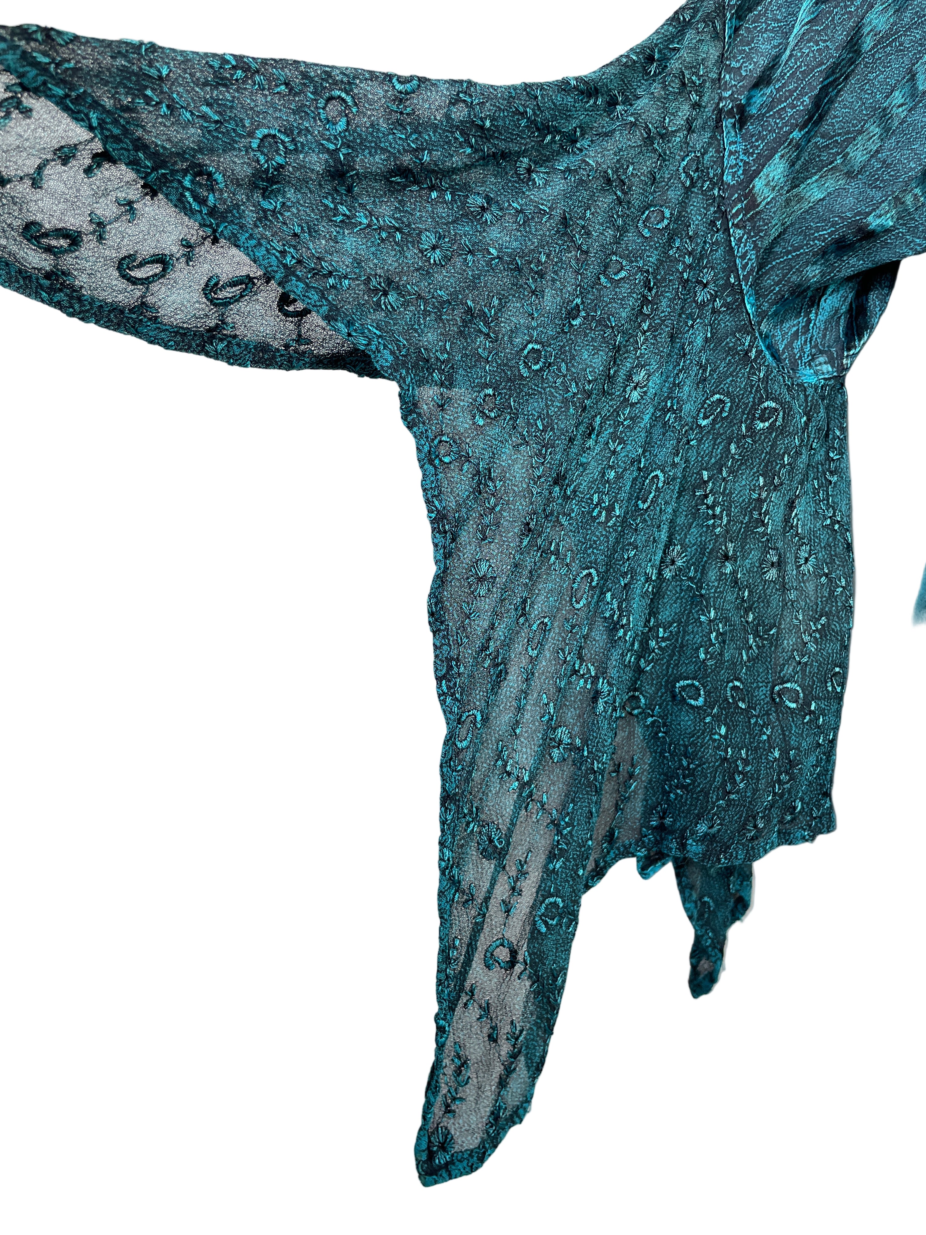 The Counter teal boho sleeve detail