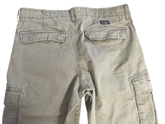 Jack & Jones army green men's cargo pants size 32x34 relaxed fit back view