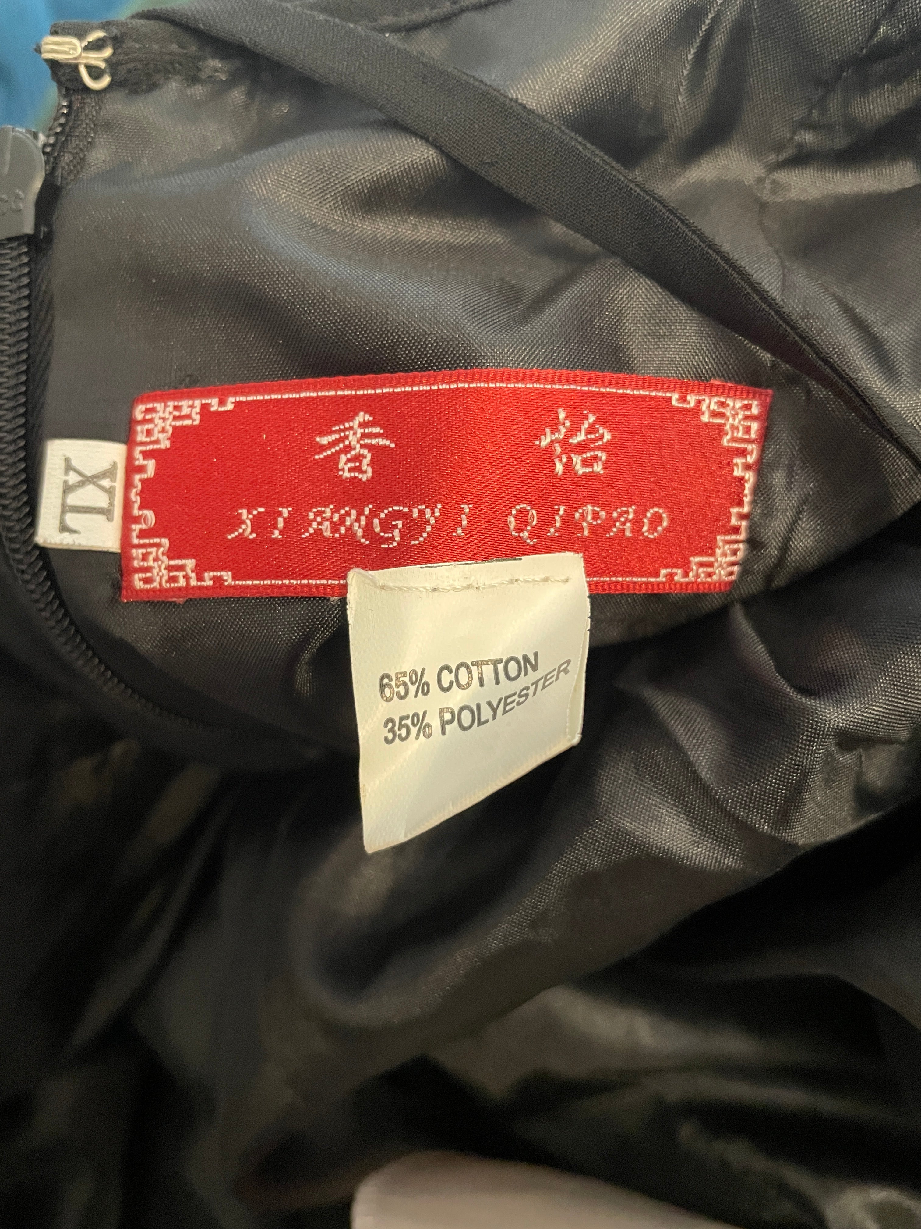 Xi Rong Yi Qipao dress label size XL 65% cotton 35% polyester