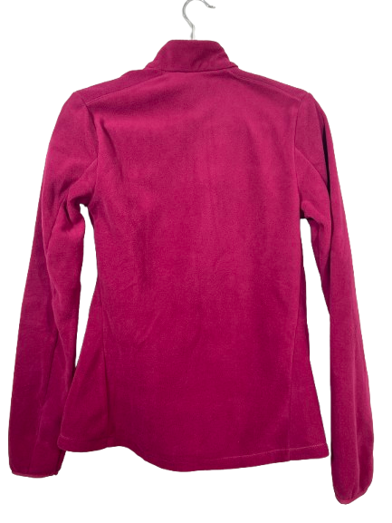 Size Small Quechua deep raspberry fleece quarter zip outdoor pullover back view