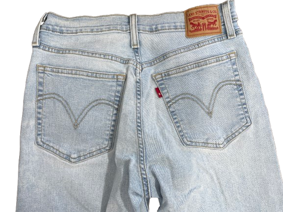 Levi’s Wedgie Straight light blue denim back pockets red tab