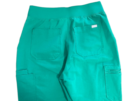 FIGS green scrub pants size medium back pockets and utility pockets