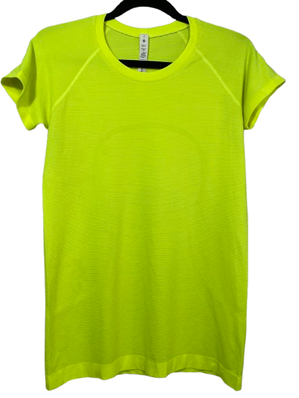lululemon Swiftly Tech Short-Sleeve Shirt 2.0 size 8 neon yellow front view