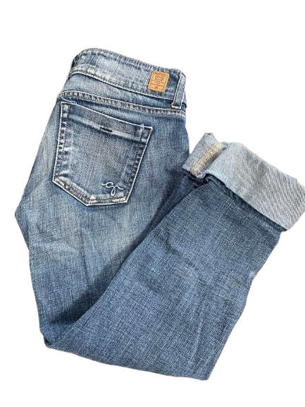 GUESS Jeans size 28 blue low rise cuffed cropped stretch jeans