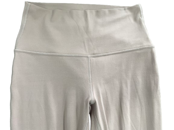 Lululemon women's size 6 Align taupe brown high-rise leggings front waistband detail