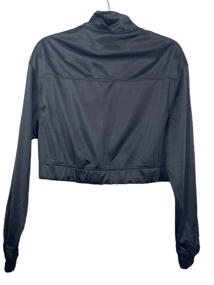 H&M Divided women's size medium black cropped long sleeve half-zip top back view