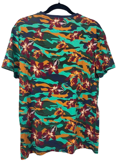 Marciano Los Angeles men's size small colourful hibiscus floral camo T-shirt back view