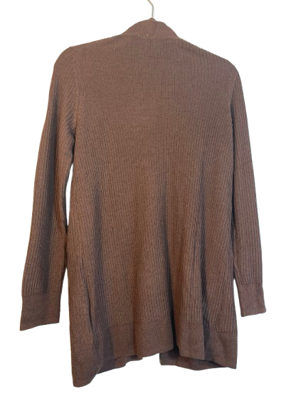 Gap Factory women's dark brown longline cardigan size small back view
