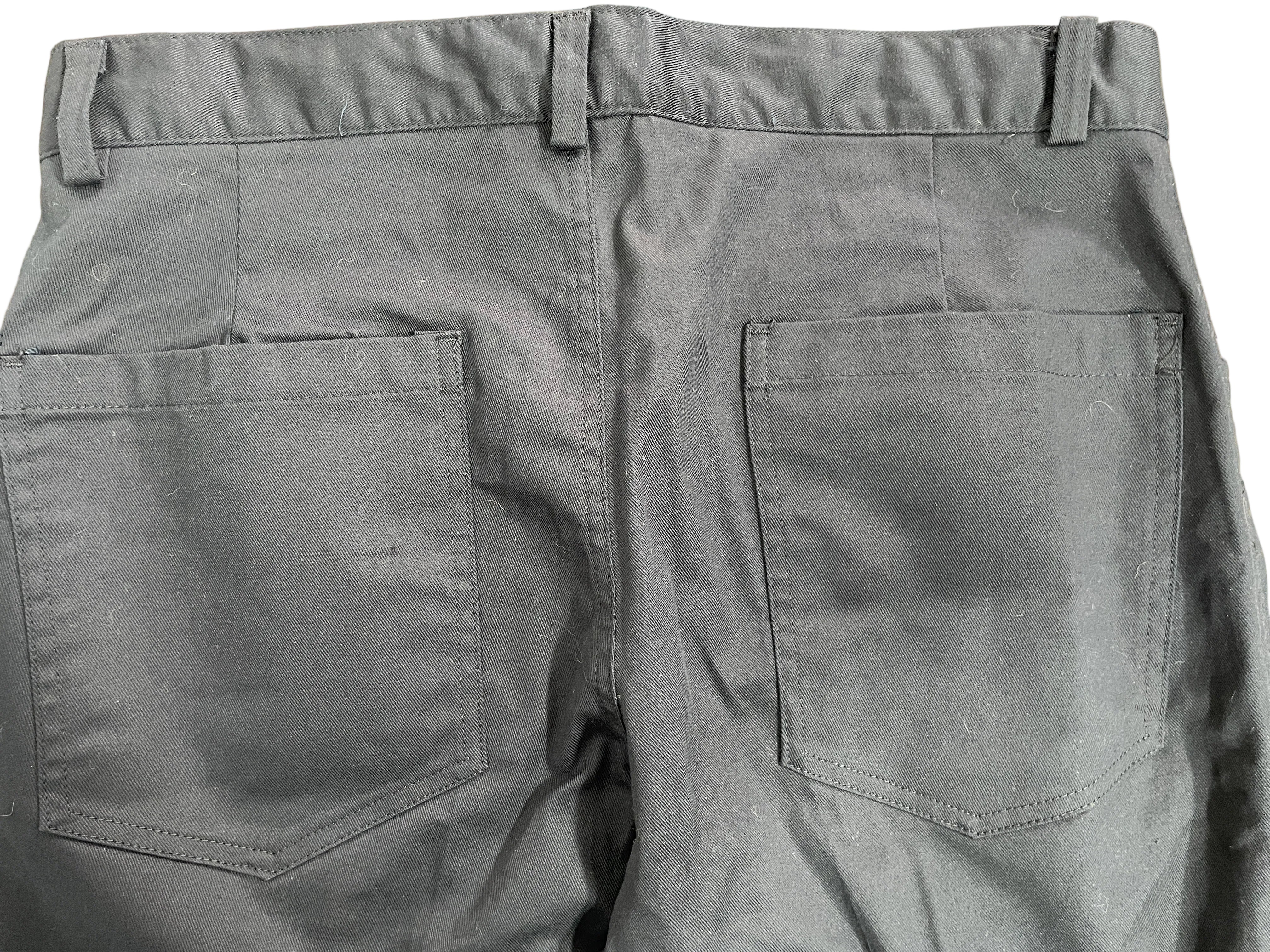 M Bishop black cotton stretch pants back pockets